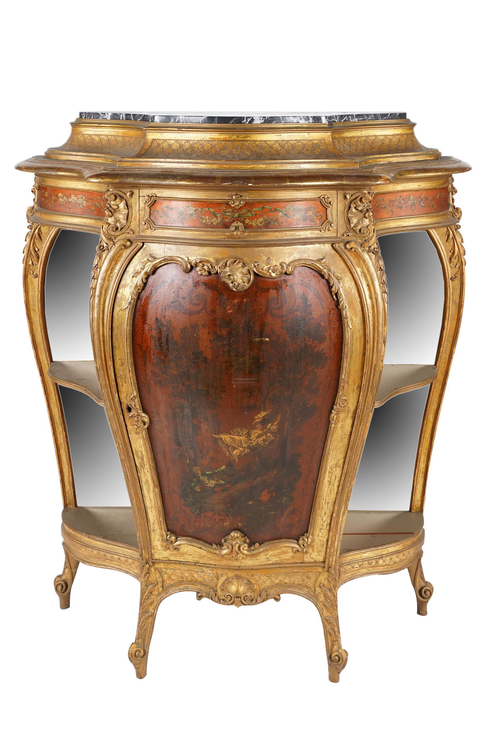 ROCOCO STYLE GILT & PAINTED WOOD CABINET (1 of 11)