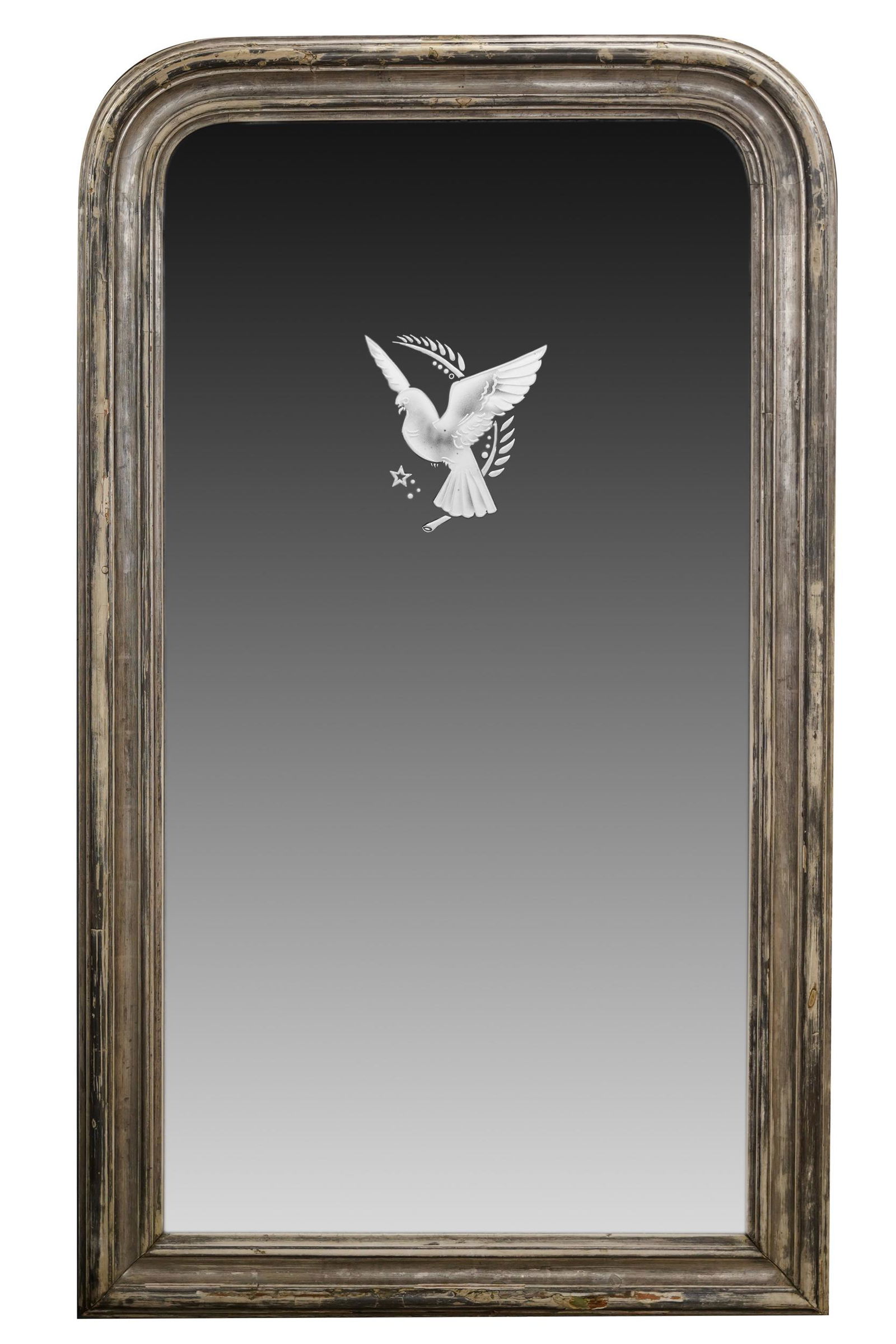 FRENCH SILVERED WOOD MIRROR (1 of 9)