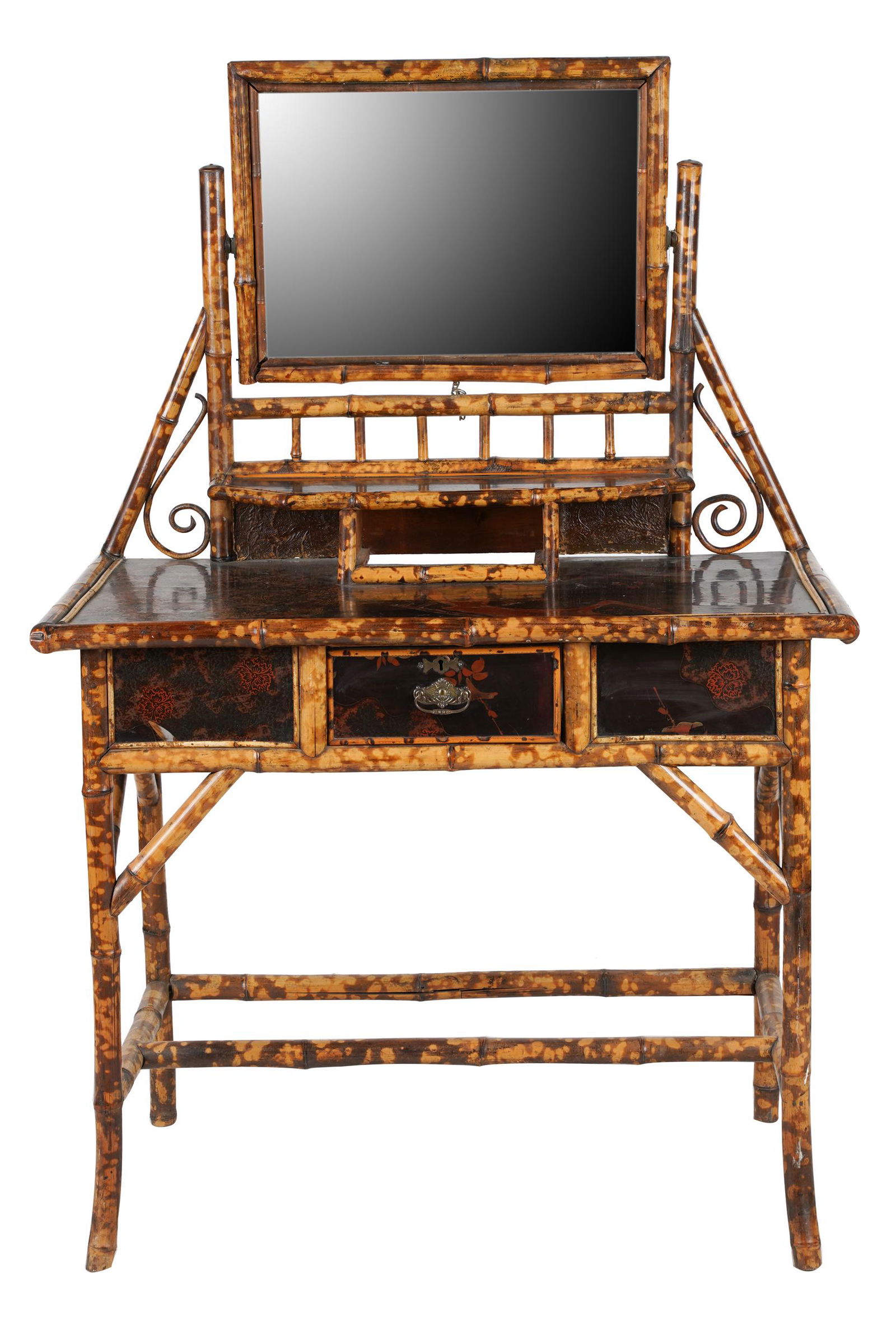 BAMBOO & LACQUER VANITY TABLE & CHAIR (1 of 11)