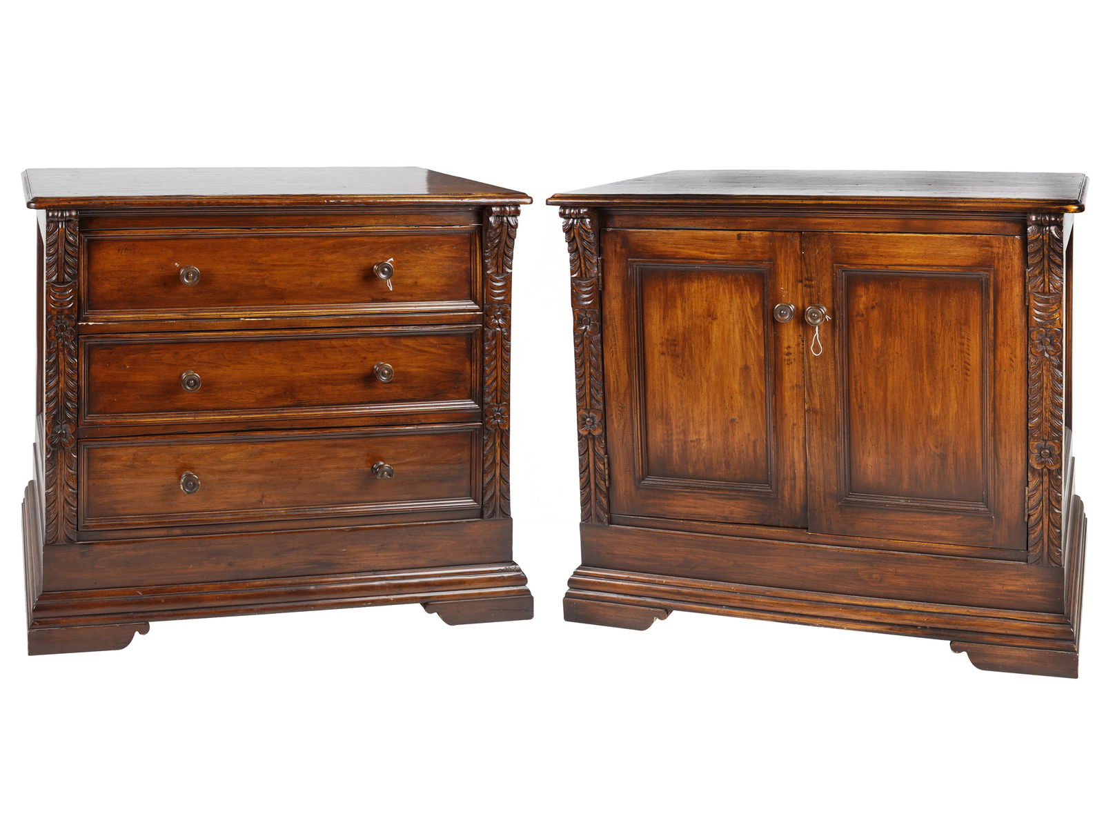ITALIAN BAROQUE STYLE WALNUT COMMODE & CABINET (1 of 13)