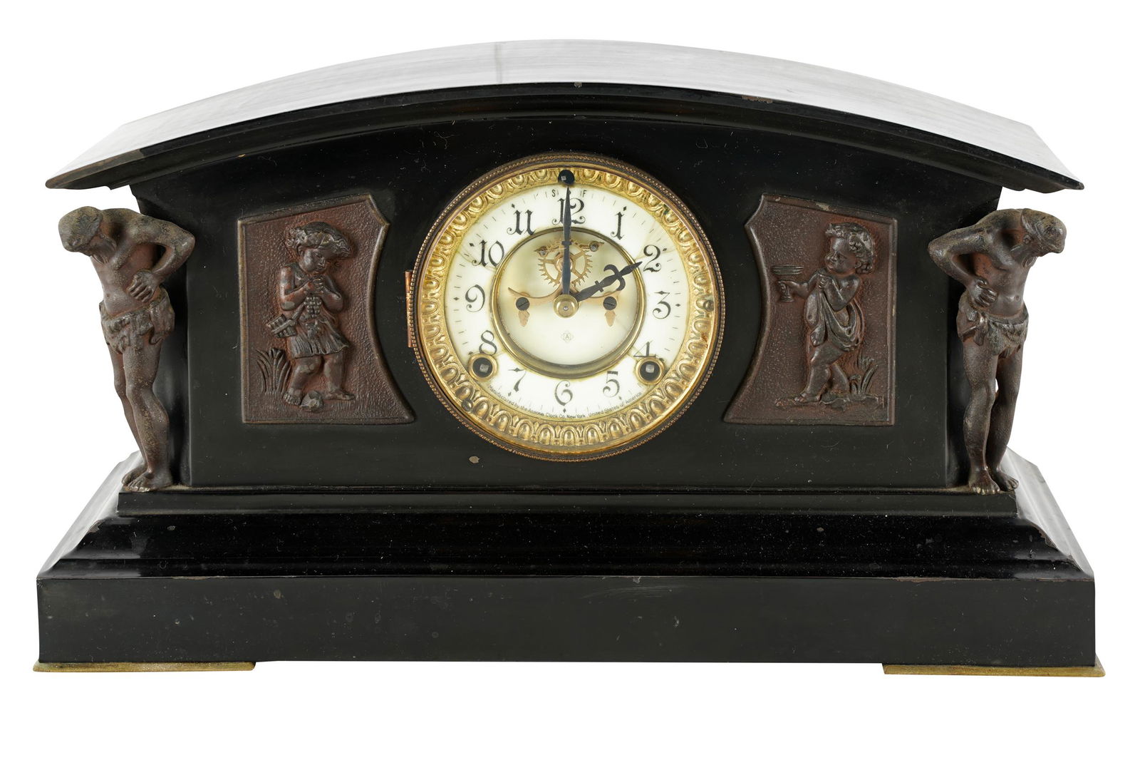 ANSONIA PAINTED METAL MANTEL CLOCK (1 of 9)