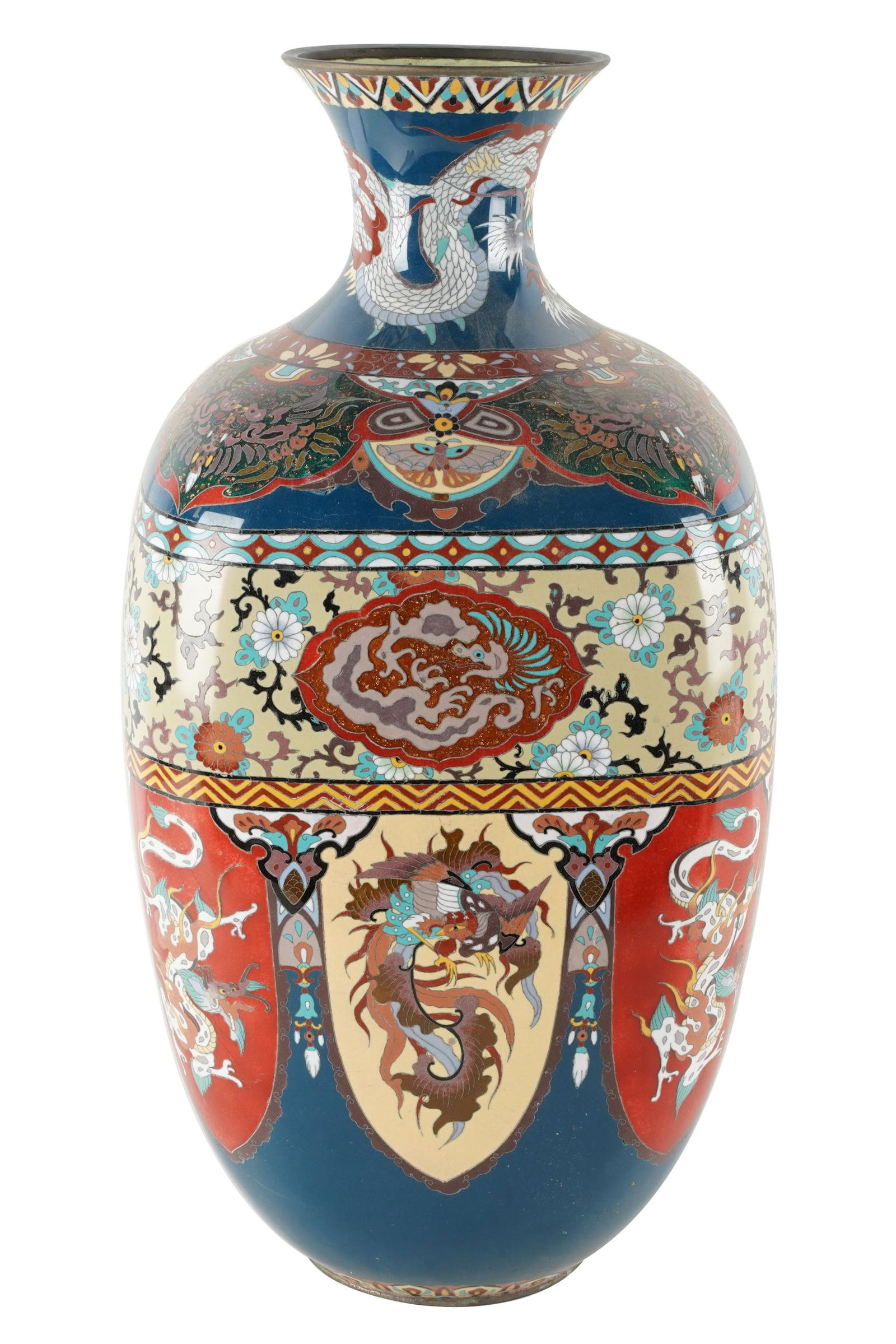 LARGE JAPANESE CLOISONNE VASE (1 of 10)