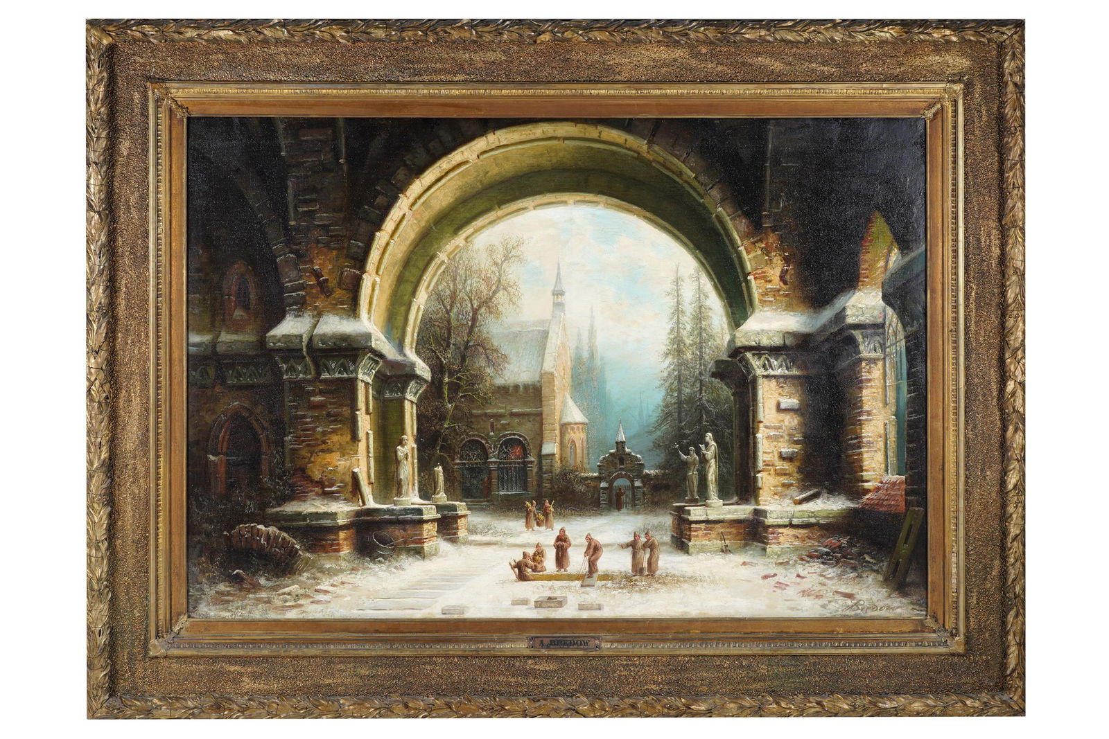 ALBERT BREDOW (1828 - 1899): MONASTERY COURTYARD SCENE (1 of 18)