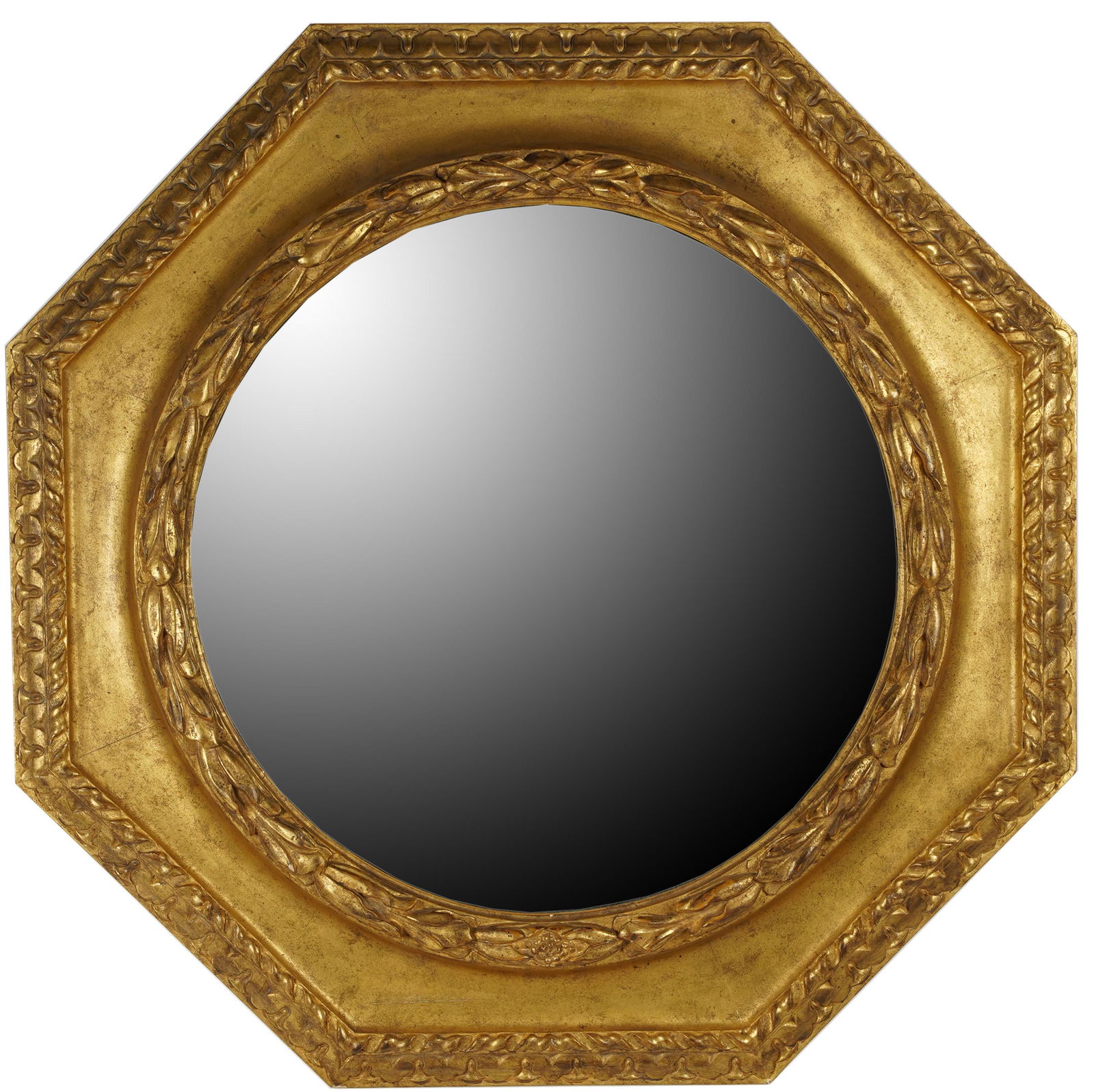 NEOCLASSIC STYLE OCTAGONAL GILTWOOD WALL  MIRROR (1 of 6)
