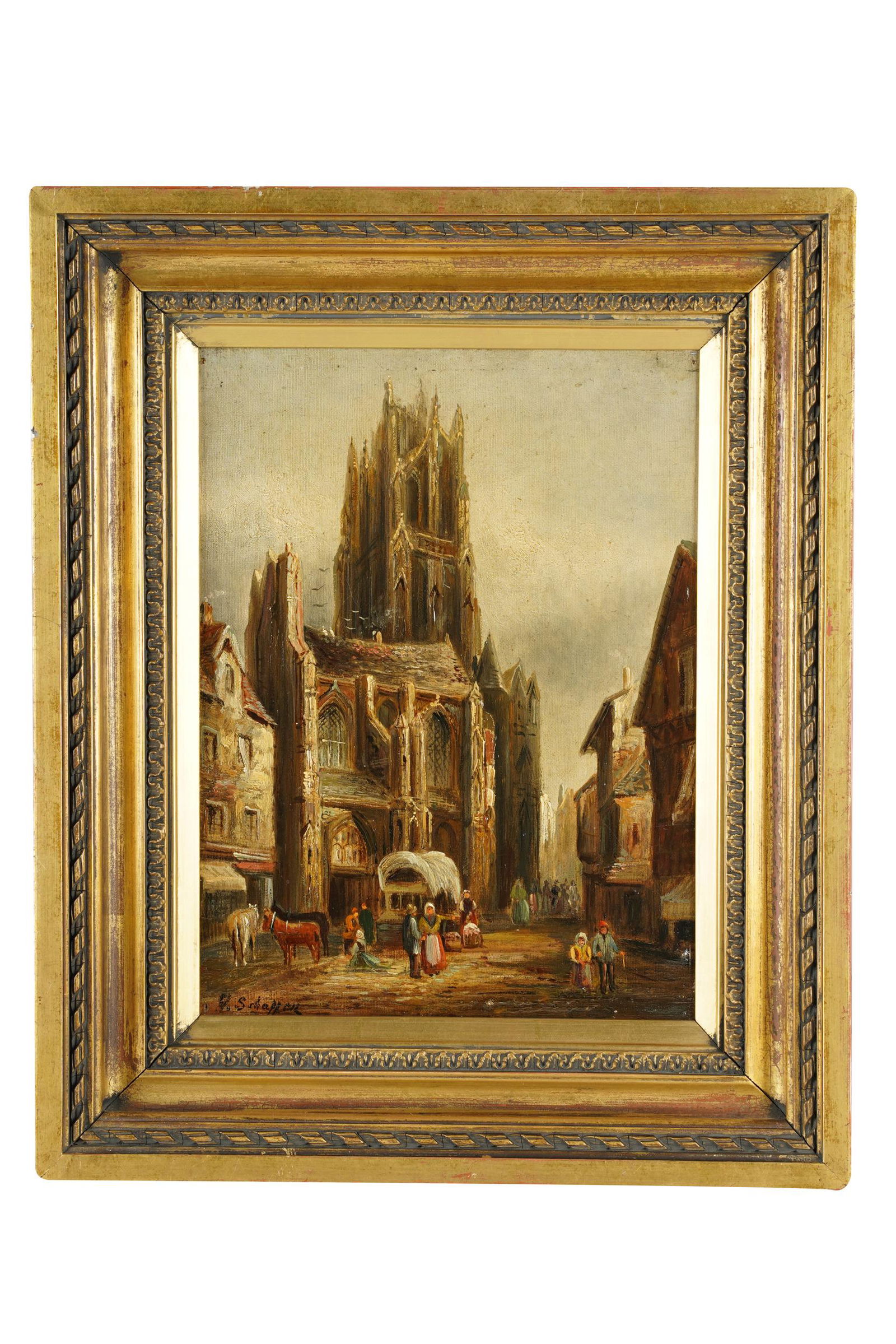 CONTINENTAL SCHOOL: STREET SCENE WITH CHURCH TOWER (1 of 6)