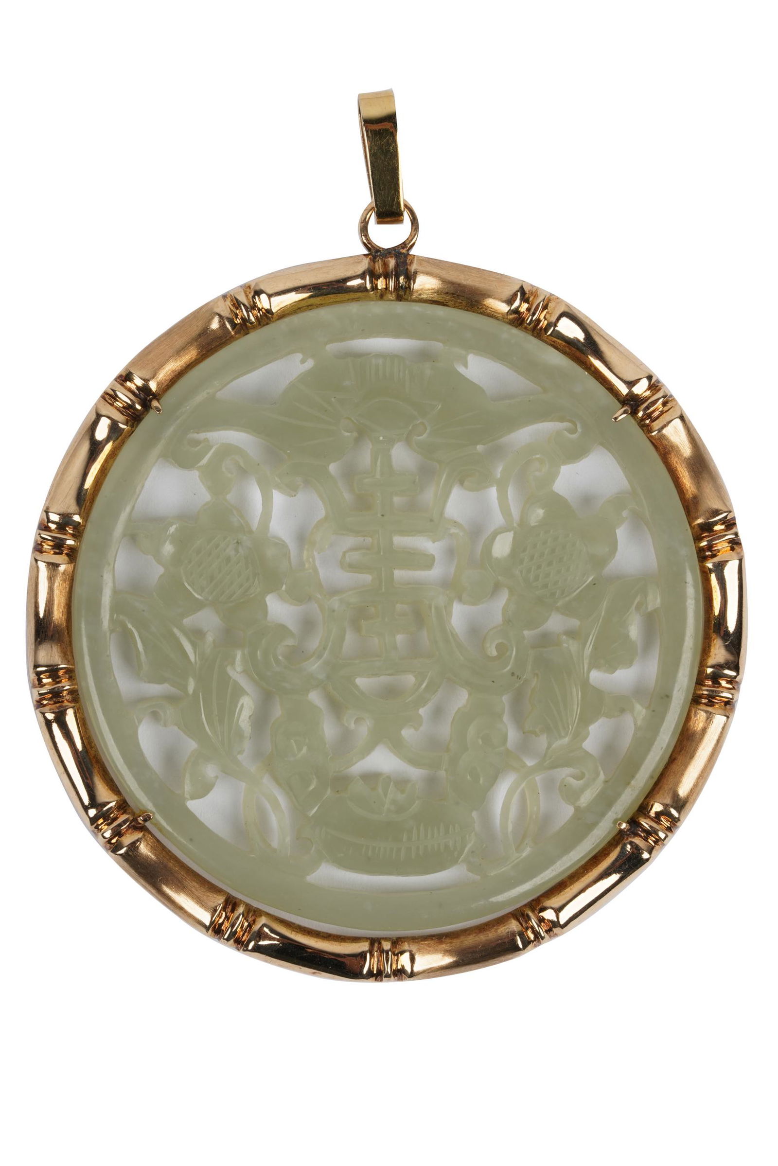 14 KARAT YELLOW GOLD & CARVED GEMSTONE PENDANT (1 of 5)