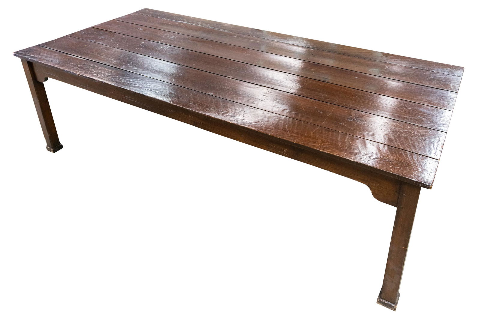RUSTIC STAINED PINE DINING TABLE (1 of 9)