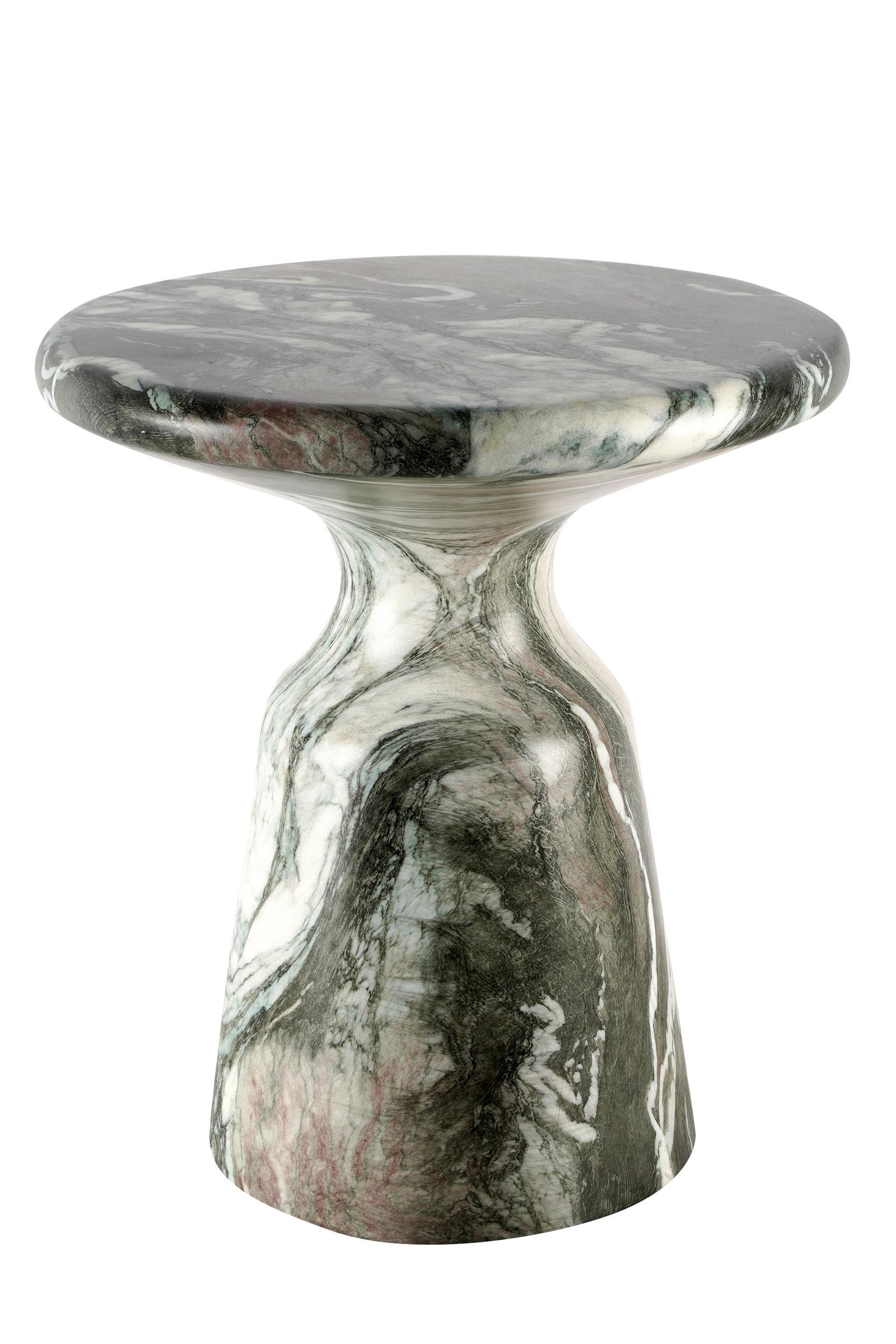 FAUX MARBLE CAST COMPOSITION SIDE TABLE (1 of 10)