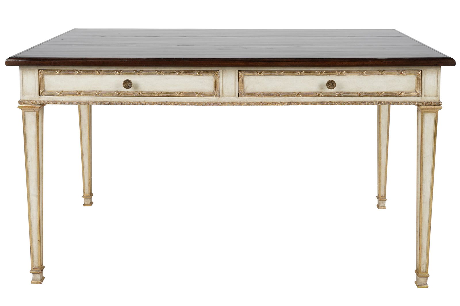 NEOCLASSIC PAINTED & GILT WRITING TABLE (1 of 9)