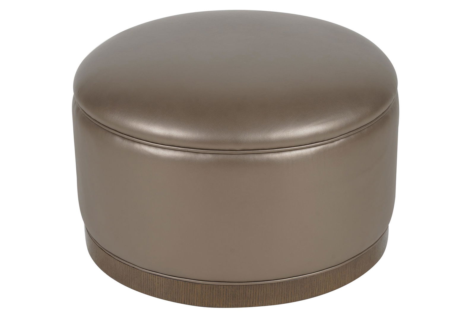 CONTEMPORARY METALLIC LEATHER OTTOMAN (1 of 7)