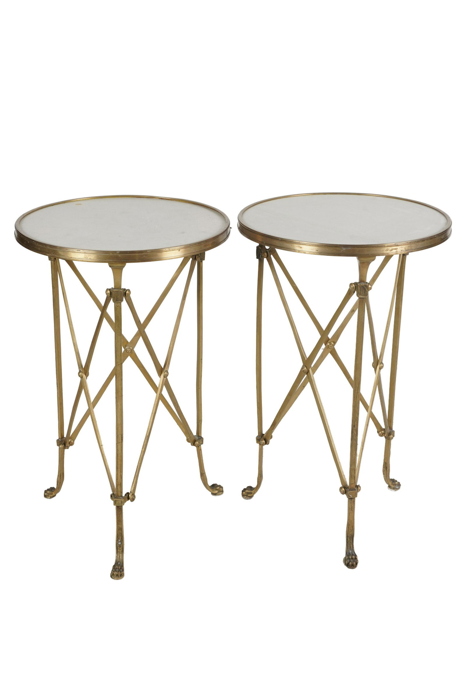 PAIR OF NEOCLASSIC GILT BRONZE SIDE TABLES (1 of 7)