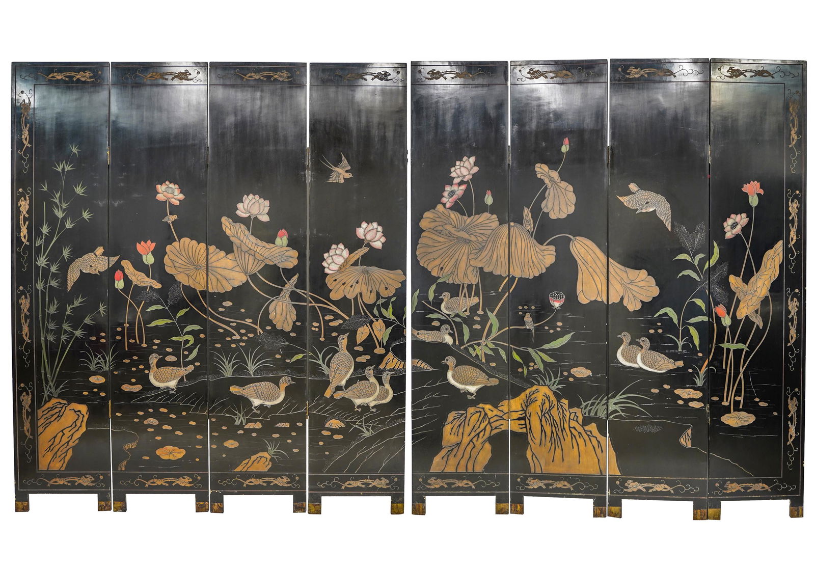 CHINESE LACQUERED EIGHT-FOLD SCREEN (1 of 13)