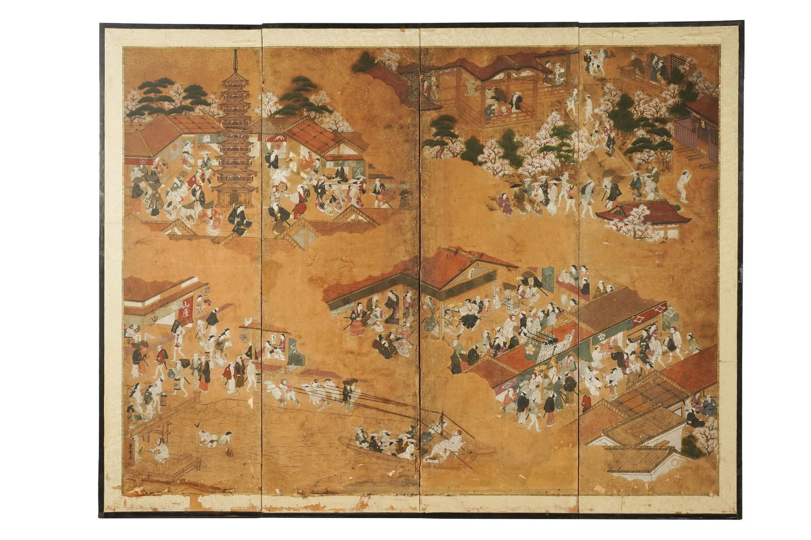 FOUR-PANEL JAPANESE PAPER SCREEN (1 of 9)