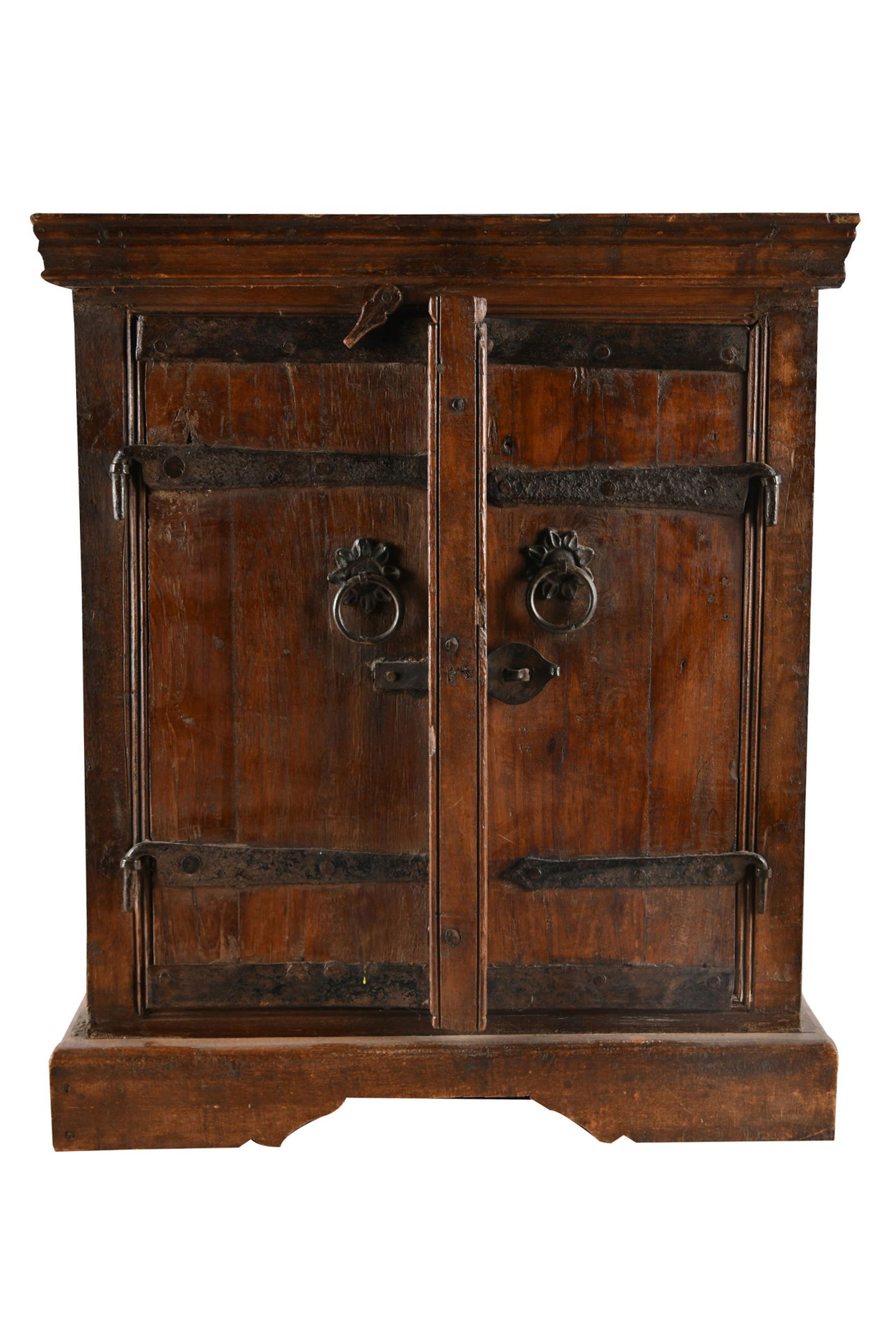 SMALL ASIAN-STYLE IRON-MOUNTED WOOD CABINET (1 of 6)