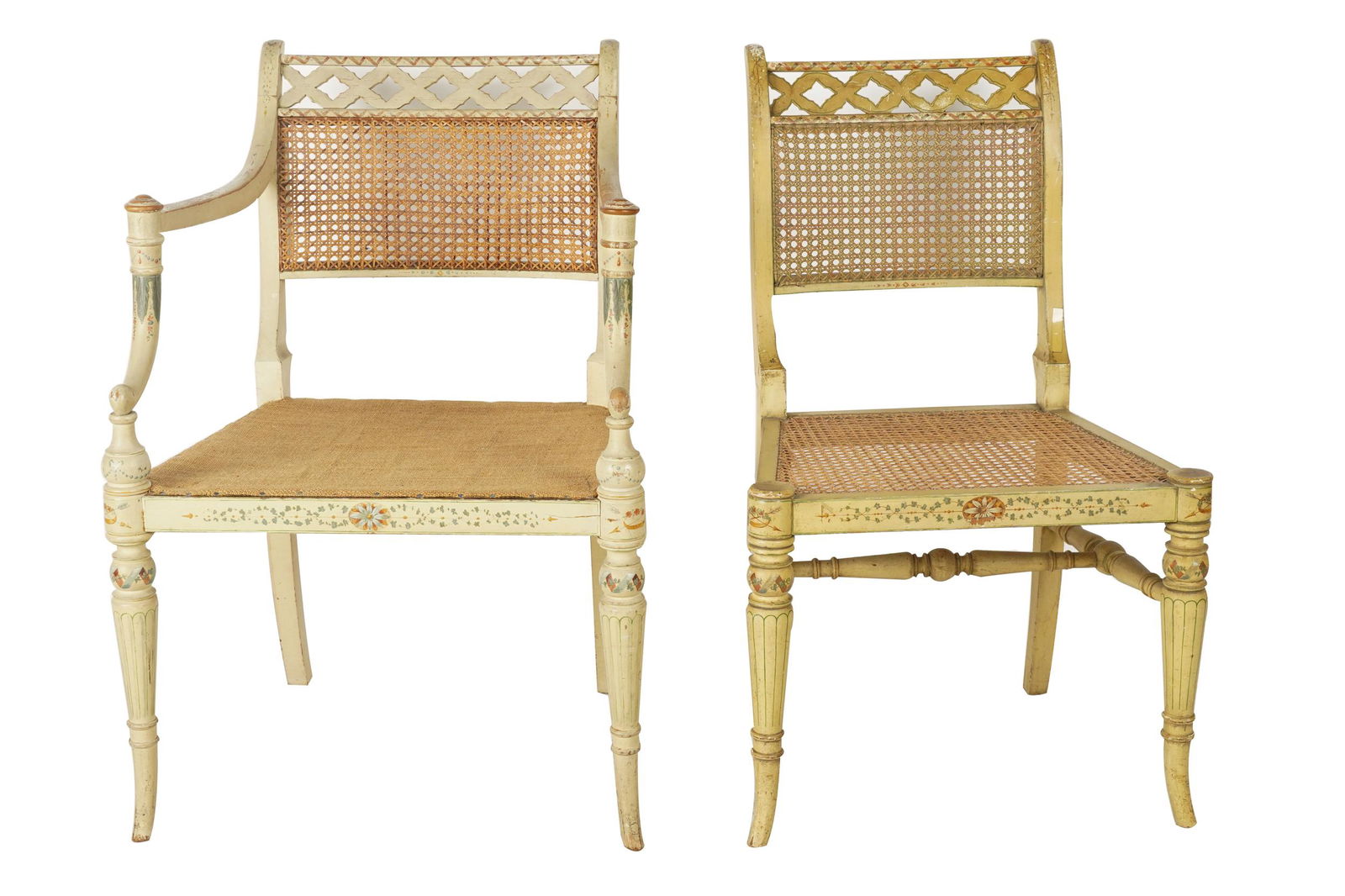 TWO REGENCY PAINTED WOOD CHAIRS (1 of 10)