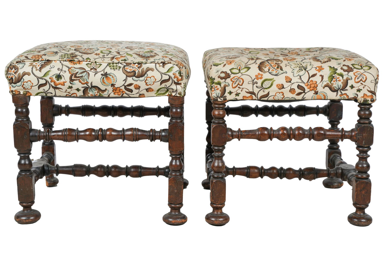 PAIR OF TURNED WOOD STOOLS (1 of 9)