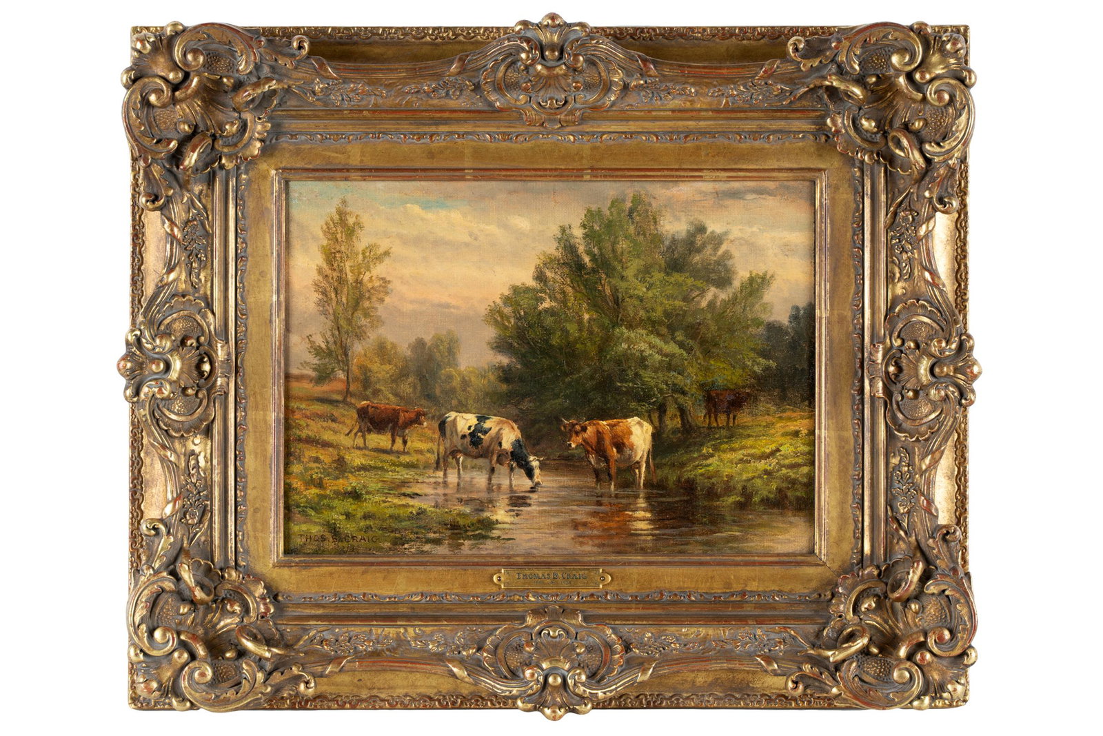 THOMAS B. CRAIG (1849 - 1924): COWS IN A STREAM (1 of 13)