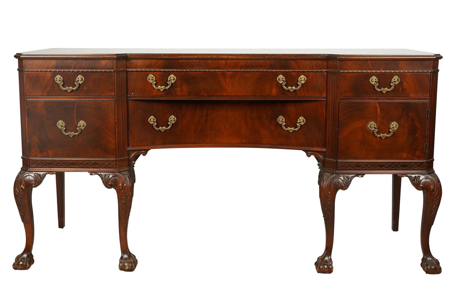 GEORGIAN STYLE CARVED MAHOGANY SIDEBOARD (1 of 13)