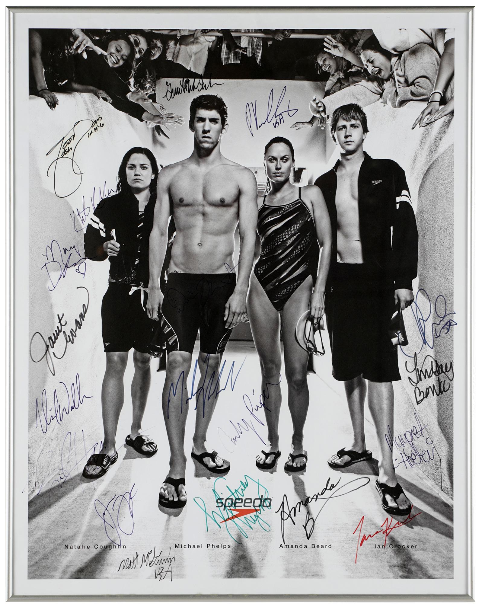 MICHAEL PHELPS SPEEDO AUTOGRAPHED POSTER (1 of 11)