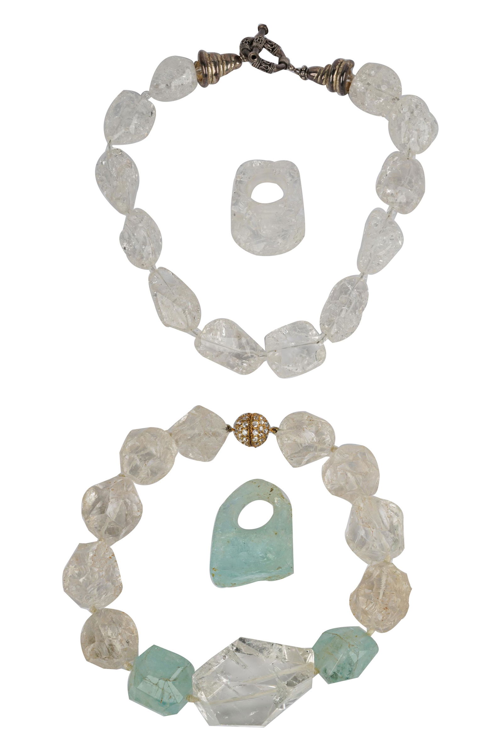 TWO SUITES OF ROCK CRYSTAL & AQUAMARINE JEWELRY (1 of 14)