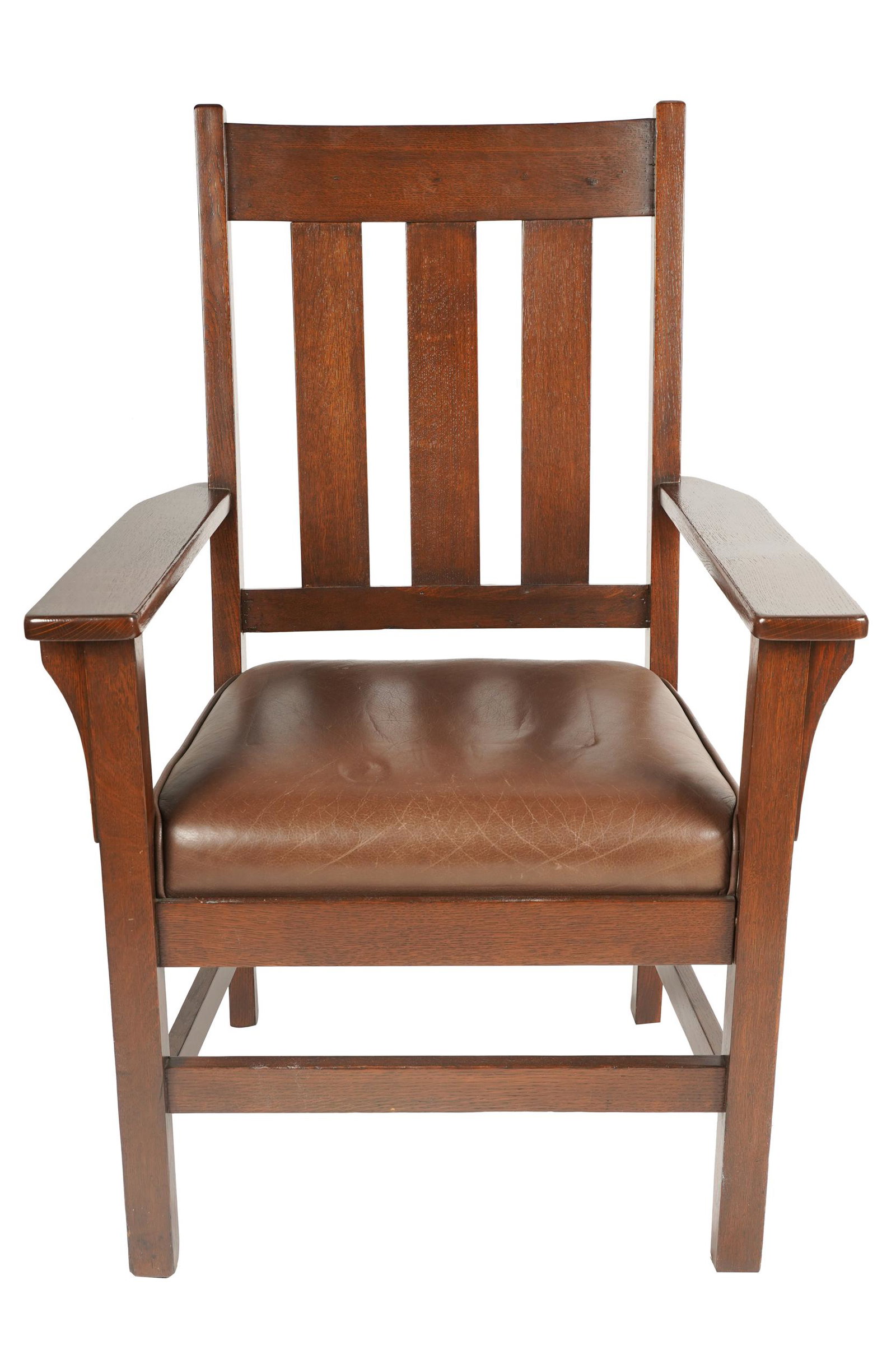ARTS & CRAFTS STYLE OAK ARMCHAIR (1 of 11)