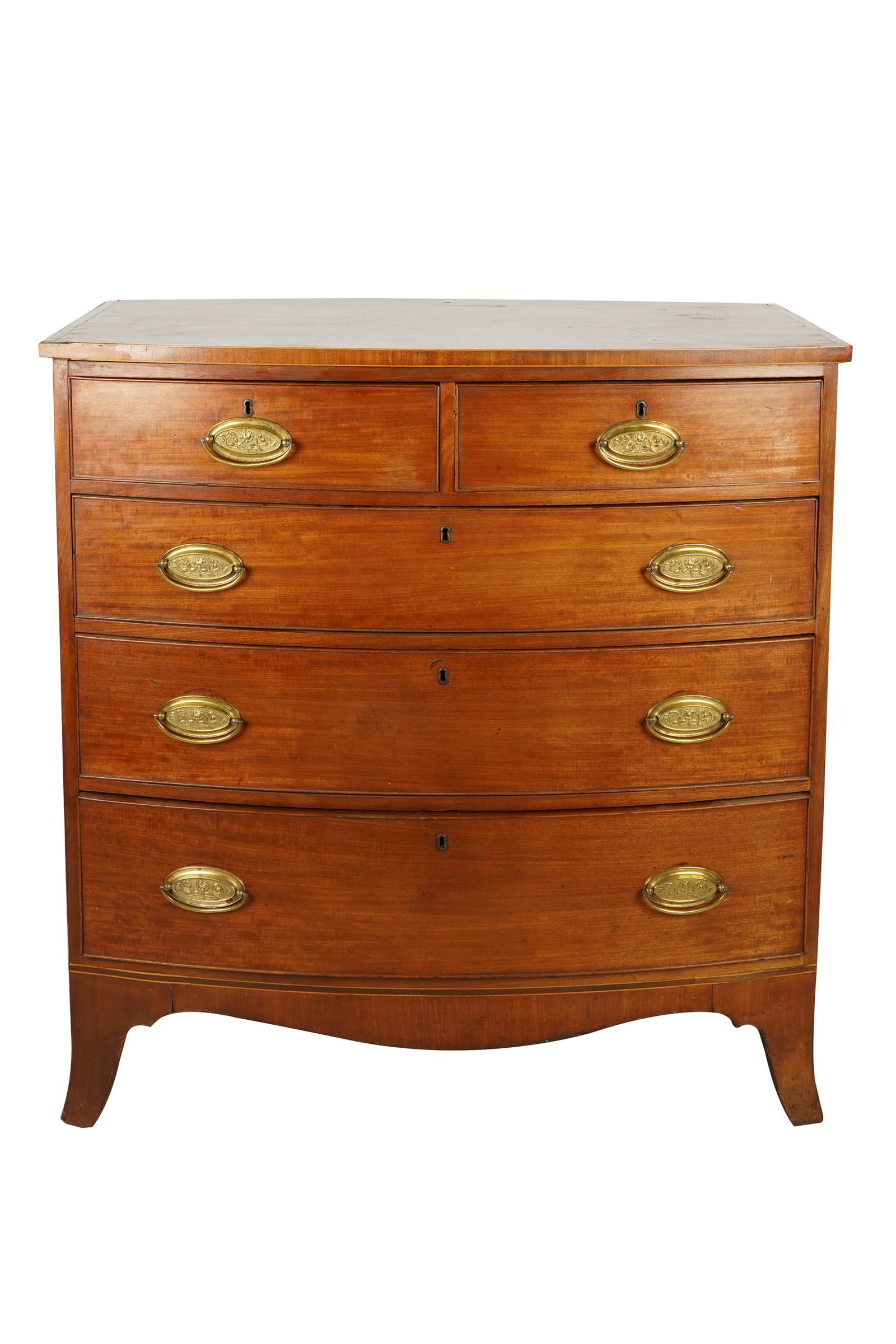 FEDERAL MAHOGANY BOWFRONT CHEST OF DRAWERS (1 of 11)