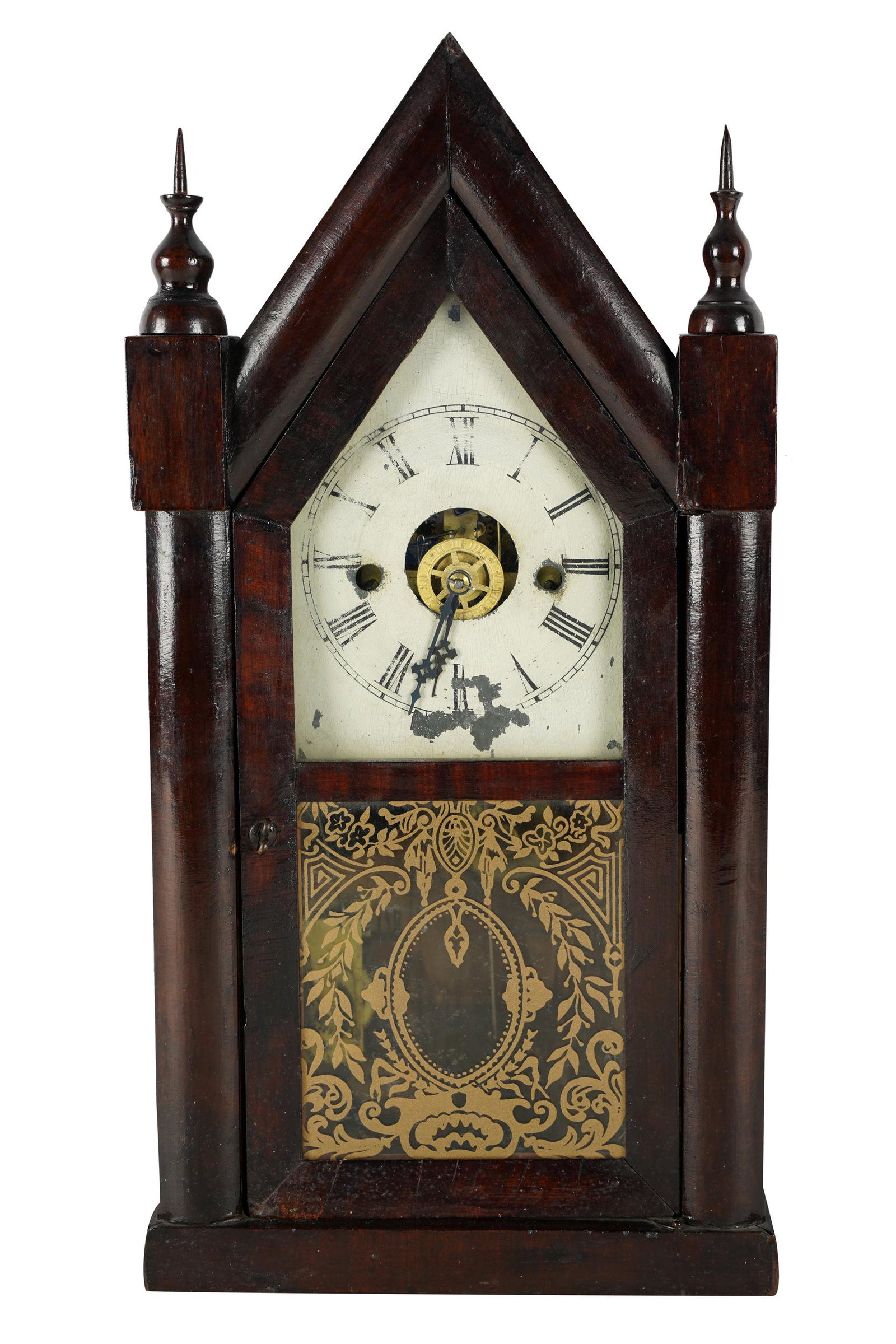 MAHOGANY STEEPLE CLOCK (1 of 8)