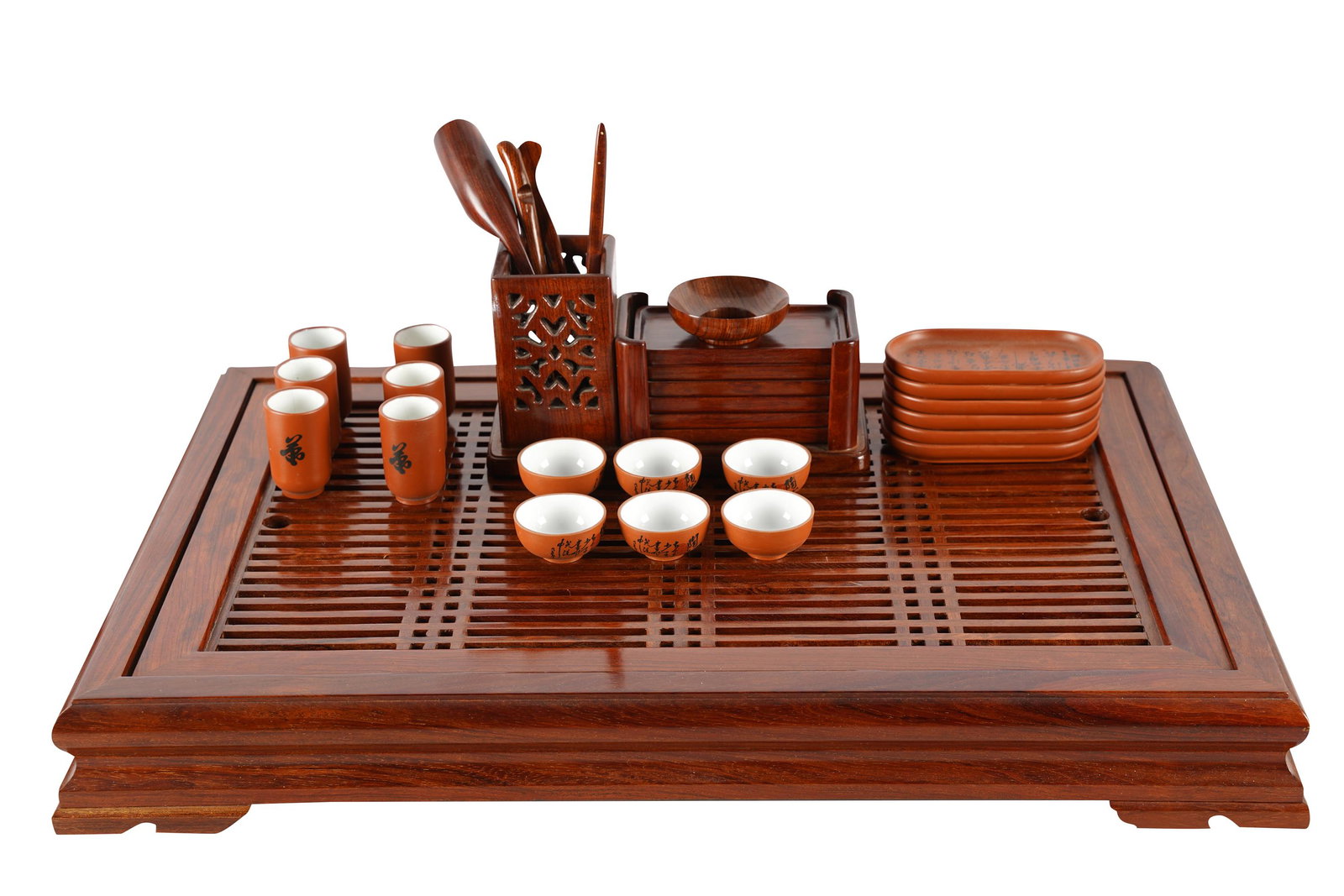 CHINESE WOOD TEA TABLE (1 of 10)