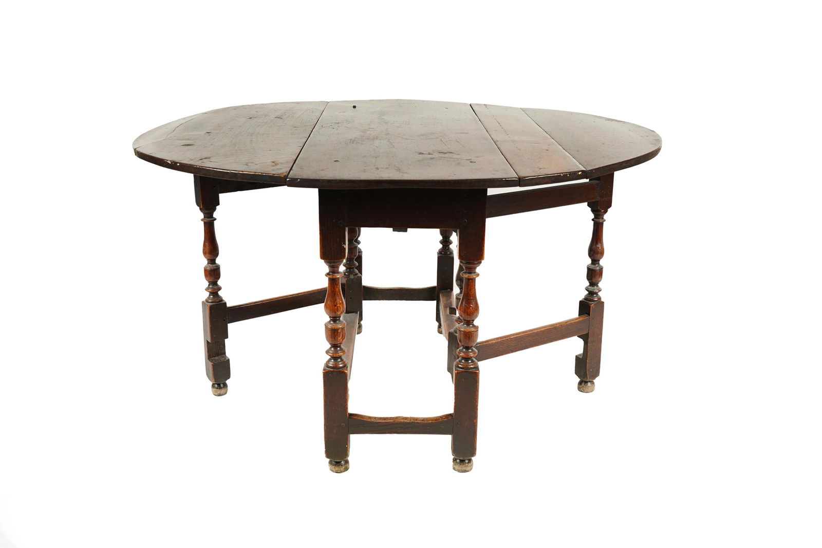 GEORGIAN TURNED OAK GATE-LEG TABLE (1 of 11)