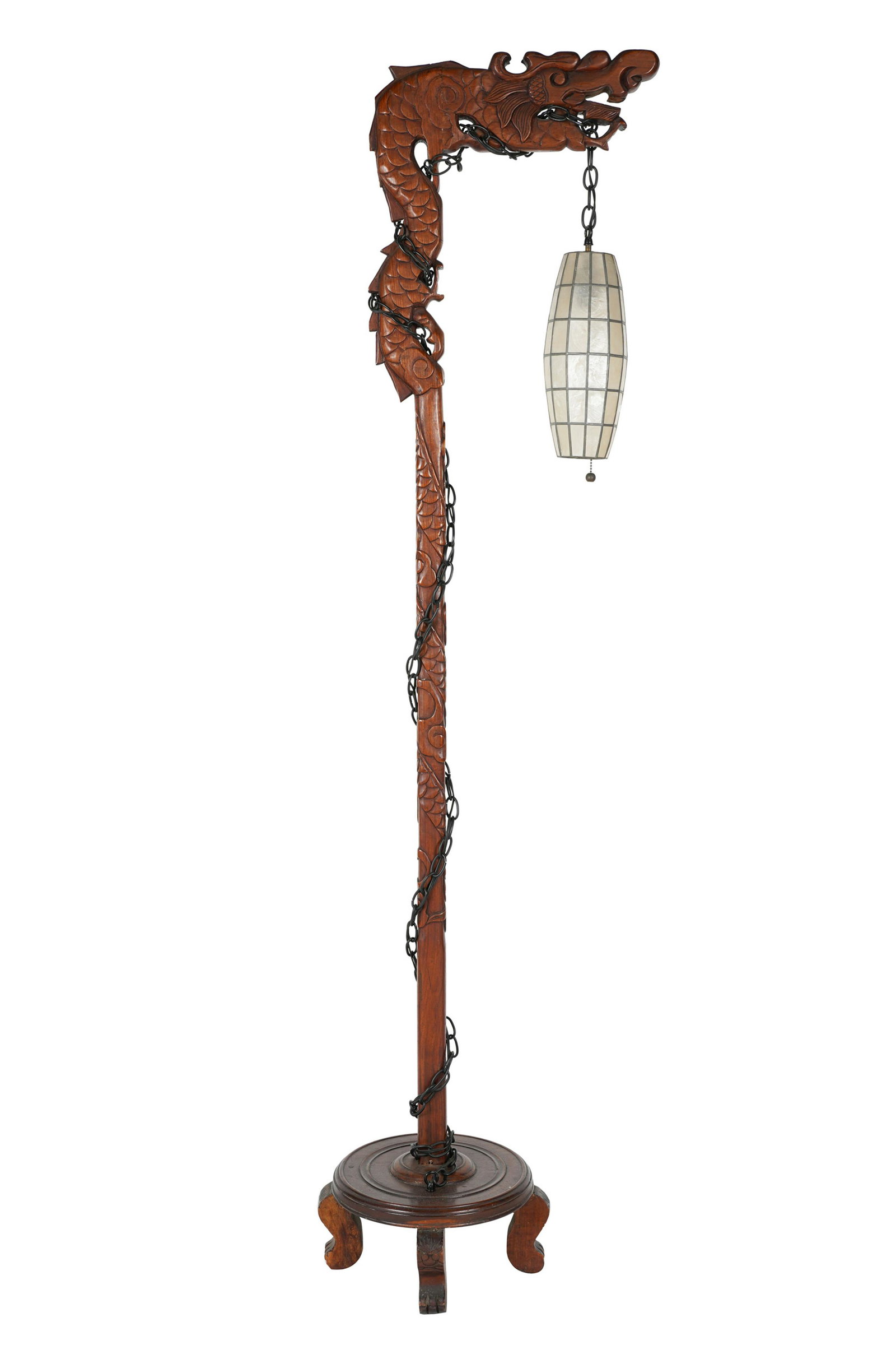 CHINESE CARVED DRAGON FLOOR LAMP (1 of 9)