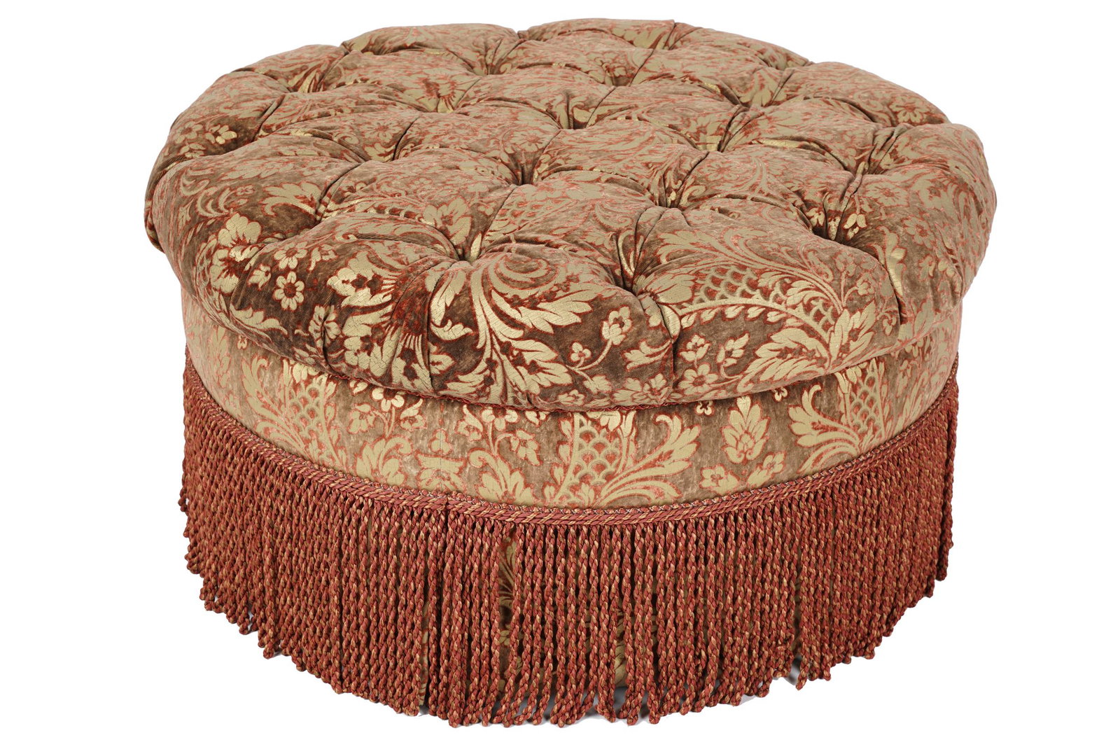 A. RUDIN: UPHOLSTERED ROUND OTTOMAN (1 of 7)
