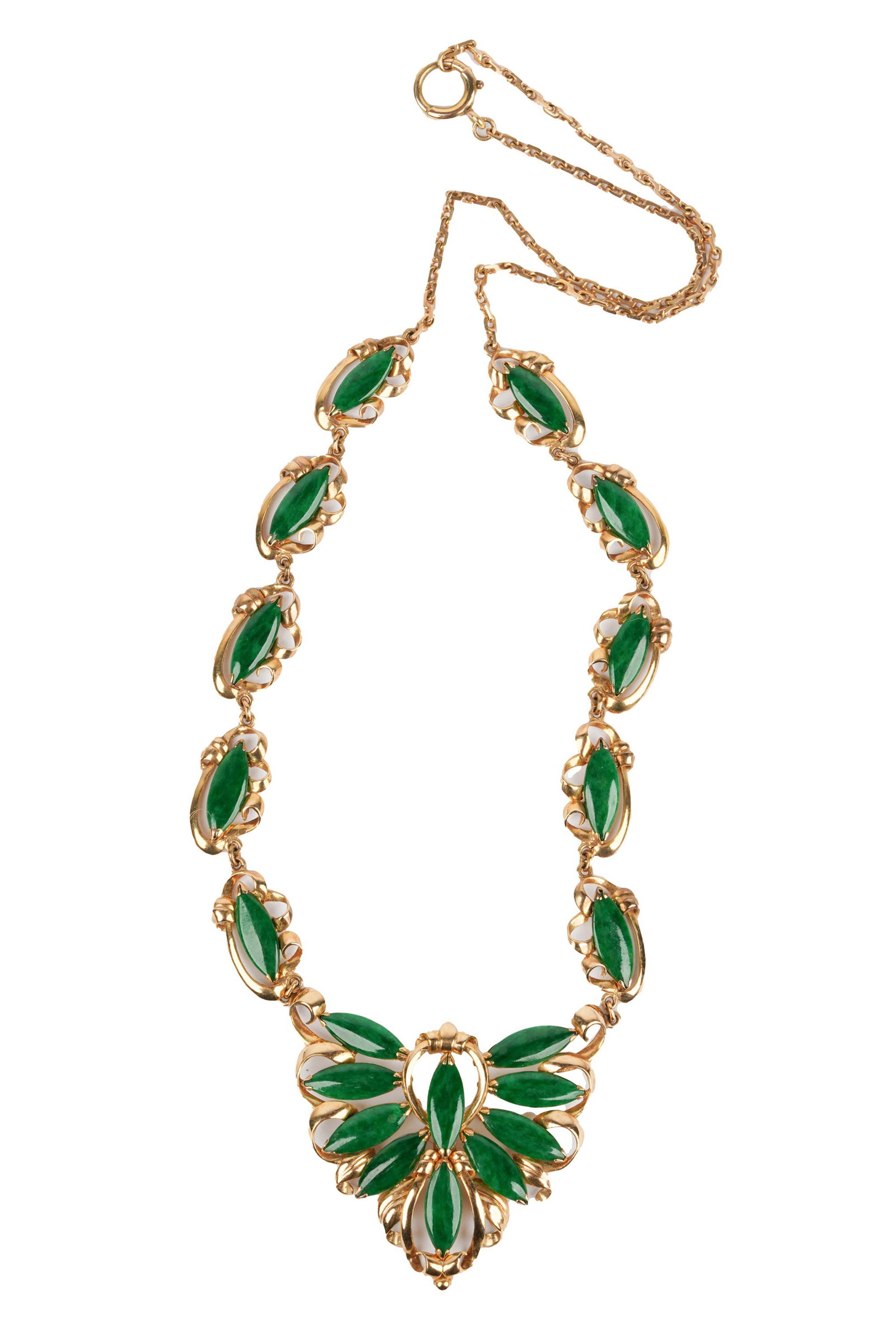 14 KARAT YELLOW GOLD & JADE NECKLACE (1 of 7)