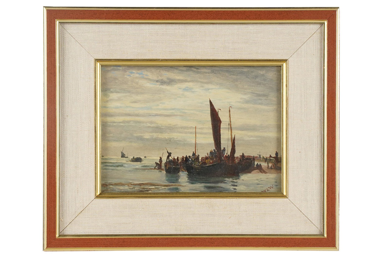 UNKNOWN ARTIST: FISHING BOATS BEACHED (1 of 7)