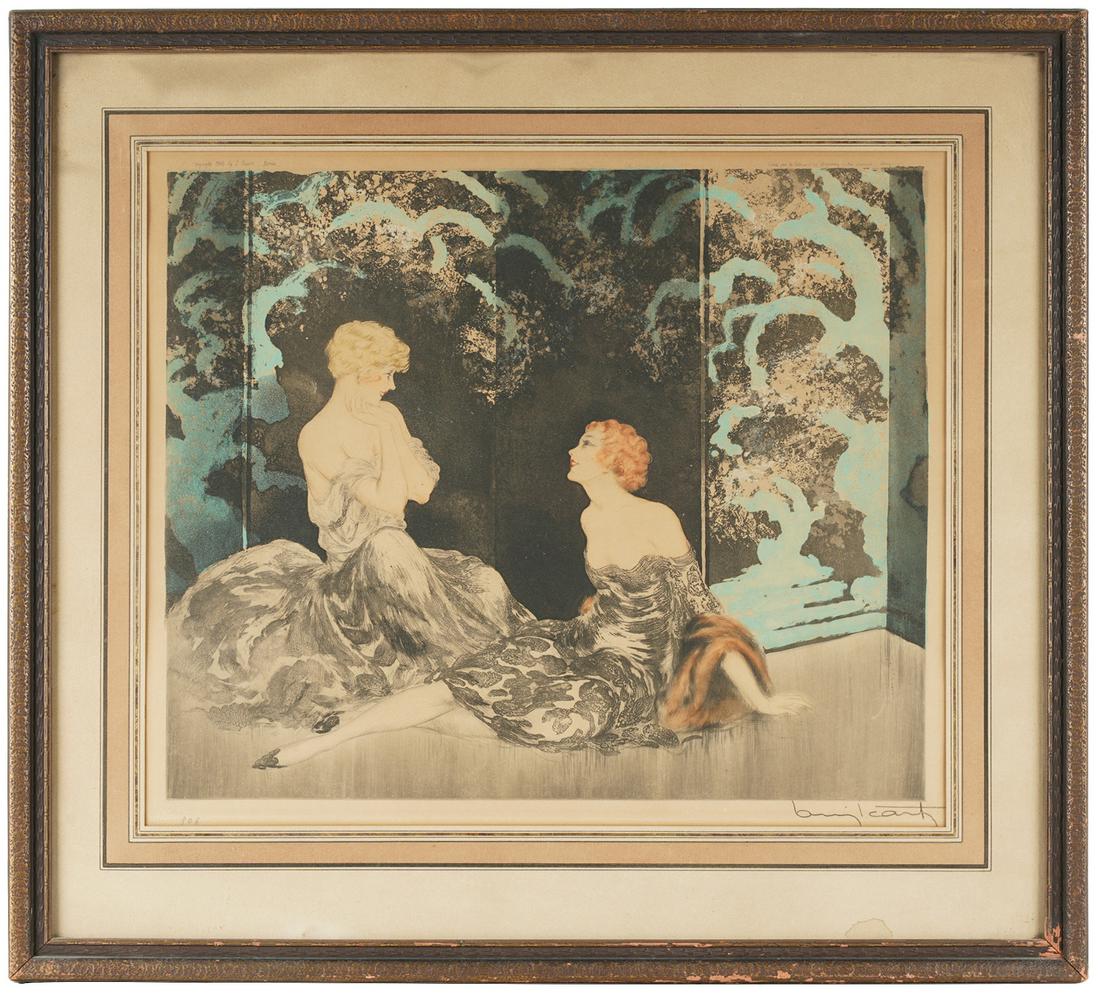 LOUIS ICART (1888 - 1950): "INTIMACY" (1 of 7)