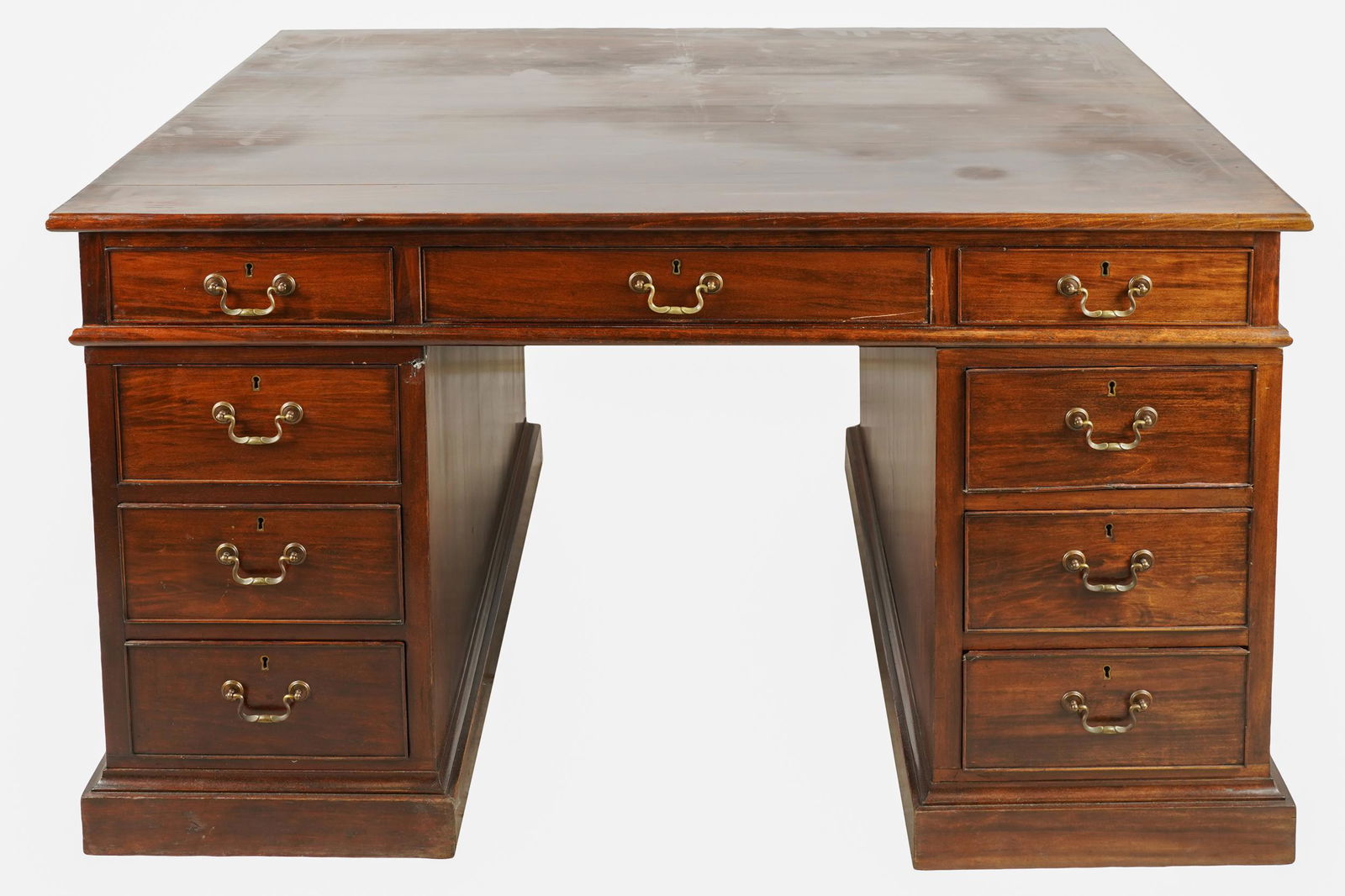 MAHOGANY PEDESTAL PARTNERS DESK (1 of 7)
