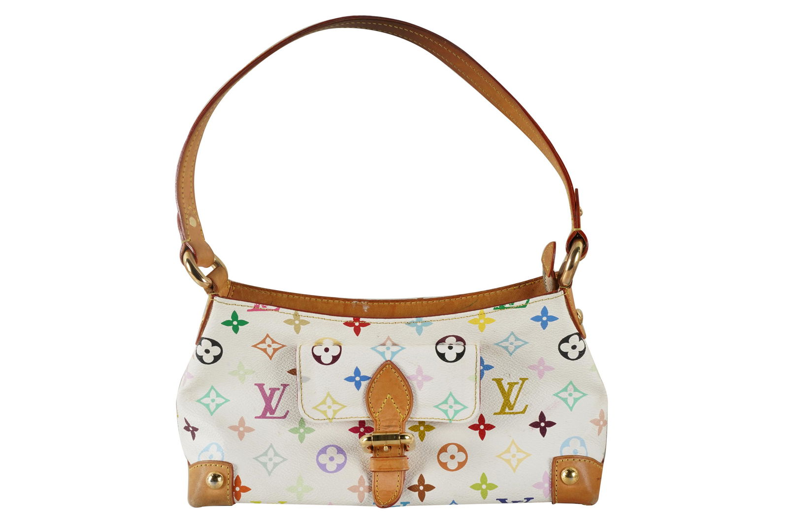 LOUIS VUITTON: WHITE MONOGRAM HANDBAG (1 of 8)