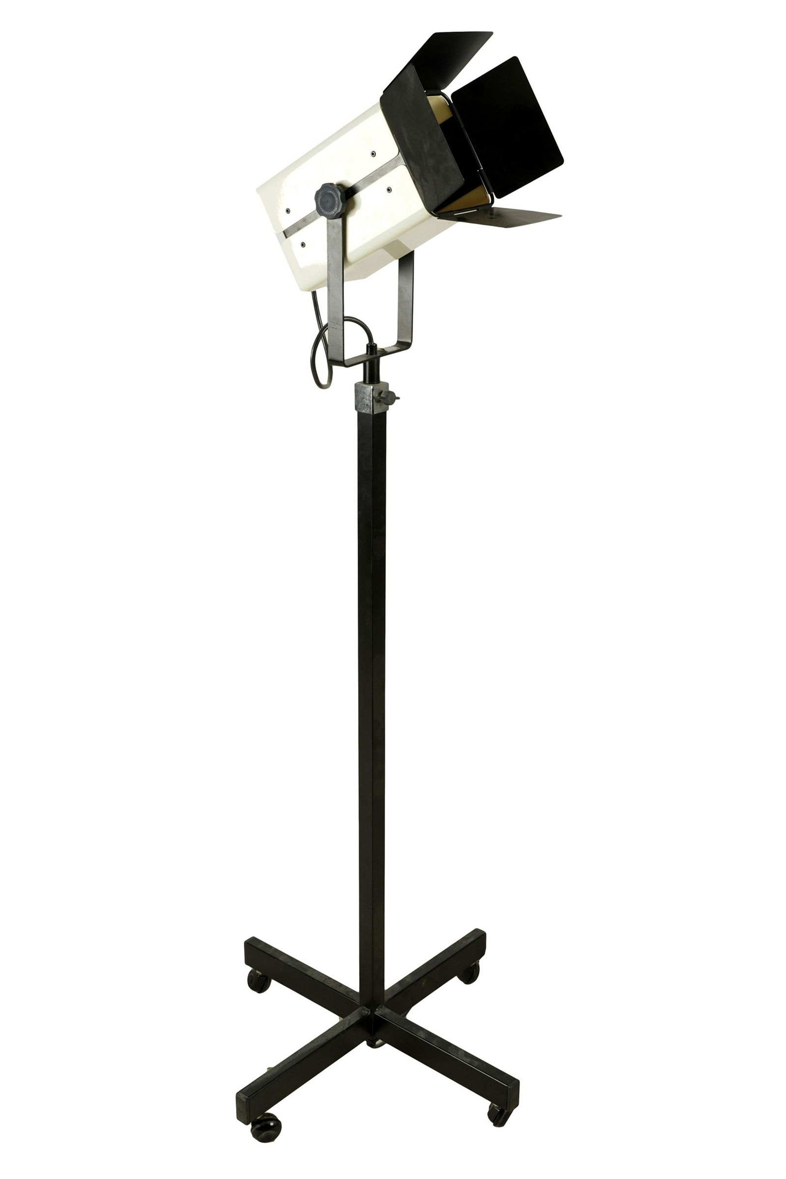 MODERNIST BLACK & WHITE METAL FLOOR LAMP (1 of 7)