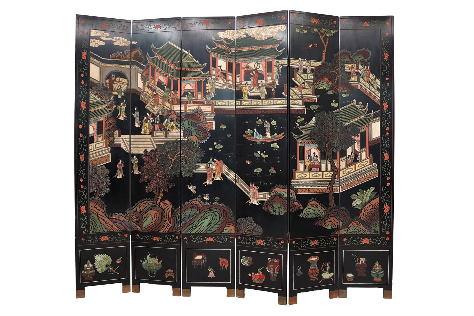 CHINESE SIX-FOLD COROMANDEL SCREEN (1 of 12)