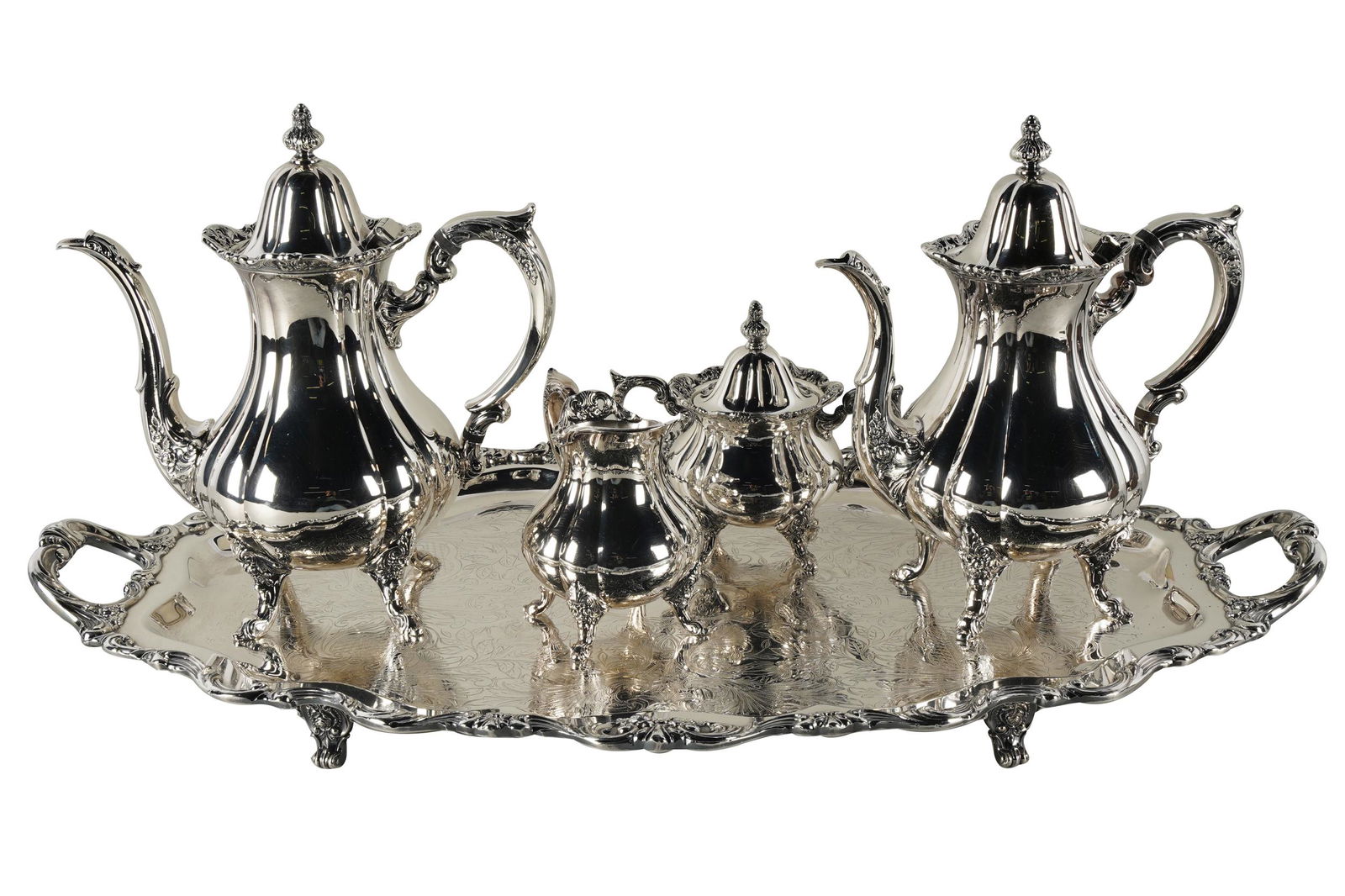 WALLACE: SILVER-PLATE TEA  & COFFEE SERVICE (1 of 16)
