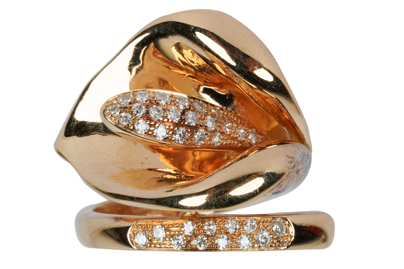 FRENCH 18 KARAT ROSE GOLD & DIAMOND 'CALLA LILY' RING (1 of 7)