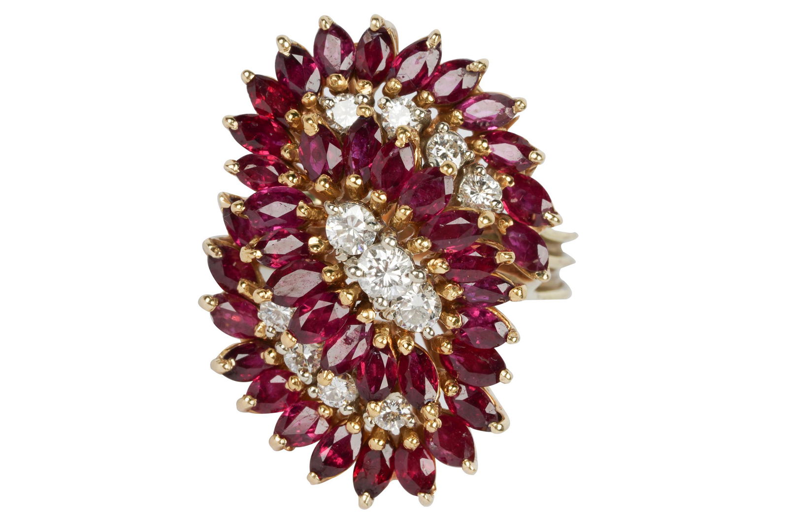 14 KARAT YELLOW GOLD, DIAMOND, & RUBY RING (1 of 5)