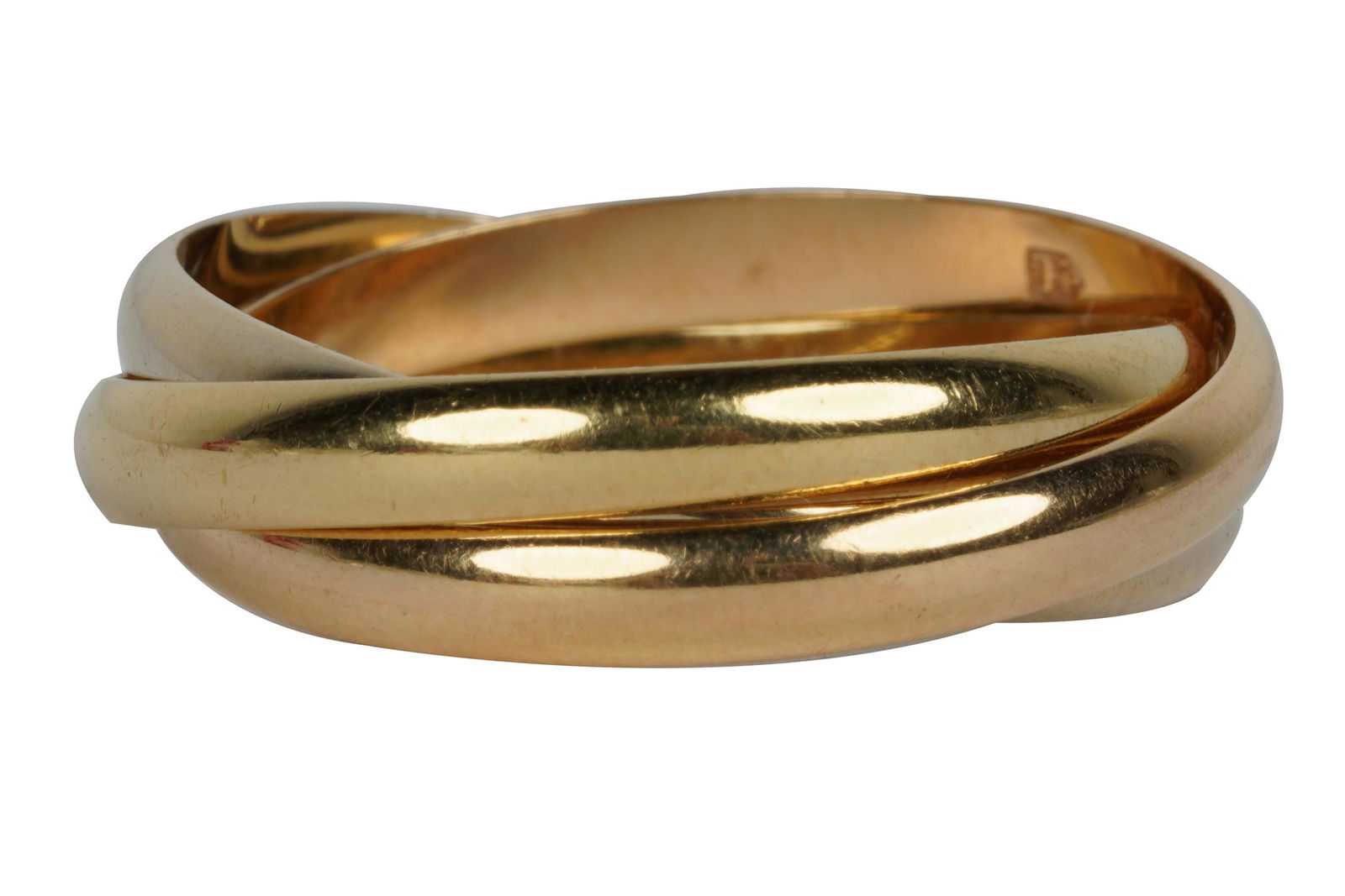 CARTIER 18 KARAT TRI-COLOR GOLD 'TRINITY' RING (1 of 7)