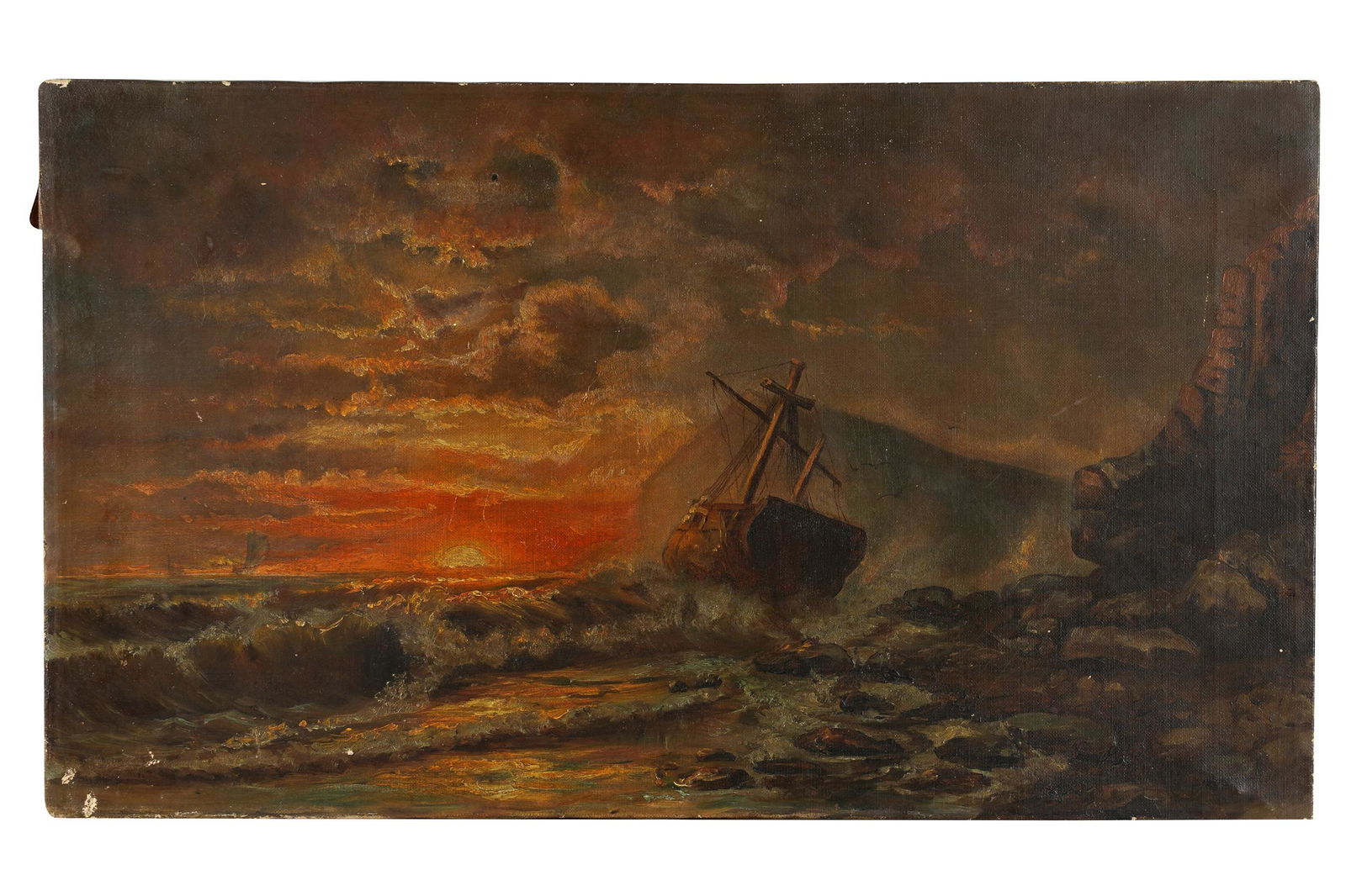 UNKNOWN ARTIST: SHIP ON ROUGH SEAS (1 of 7)