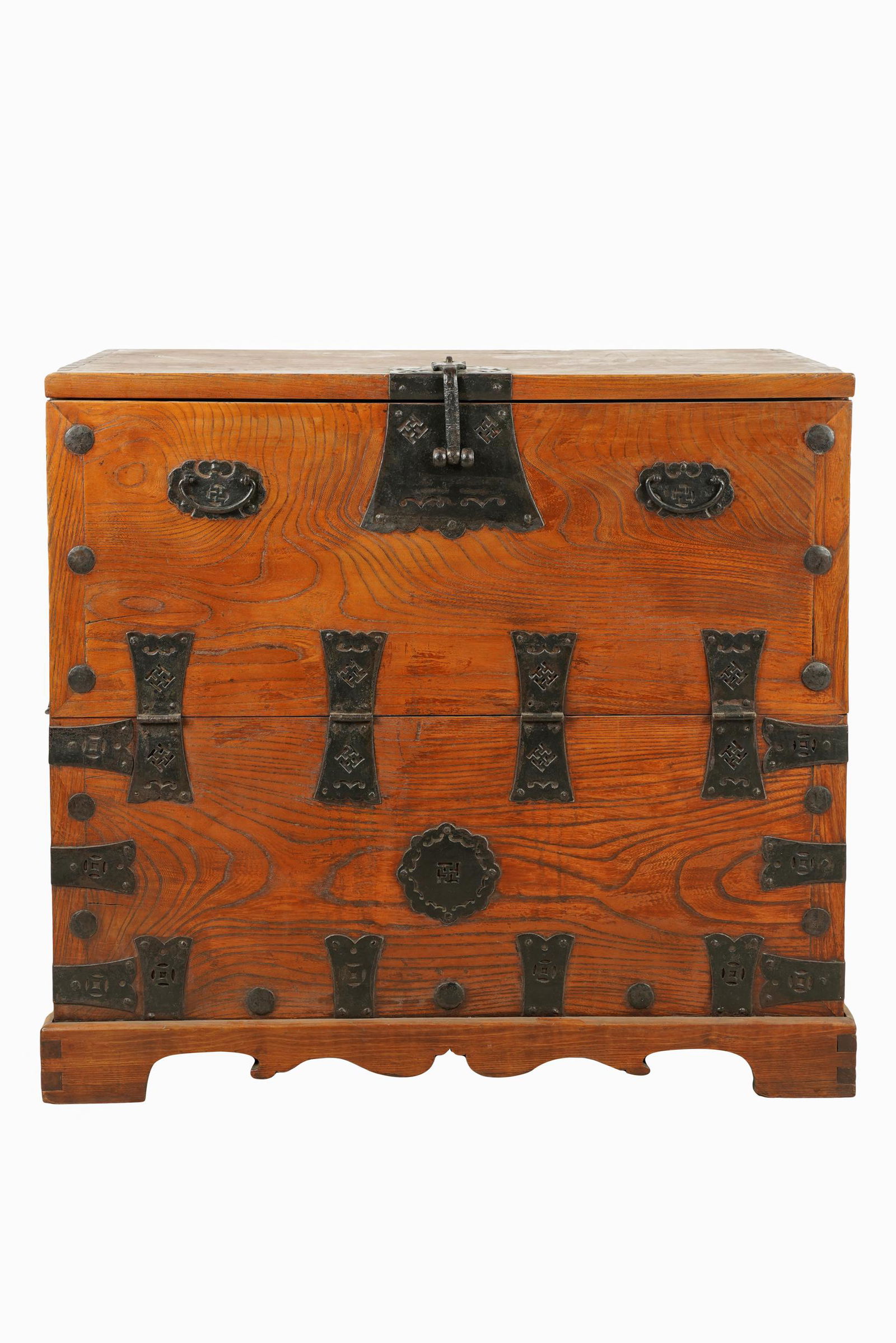 KOREAN IRON-MOUNTED ELMWOOD CABINET (1 of 7)