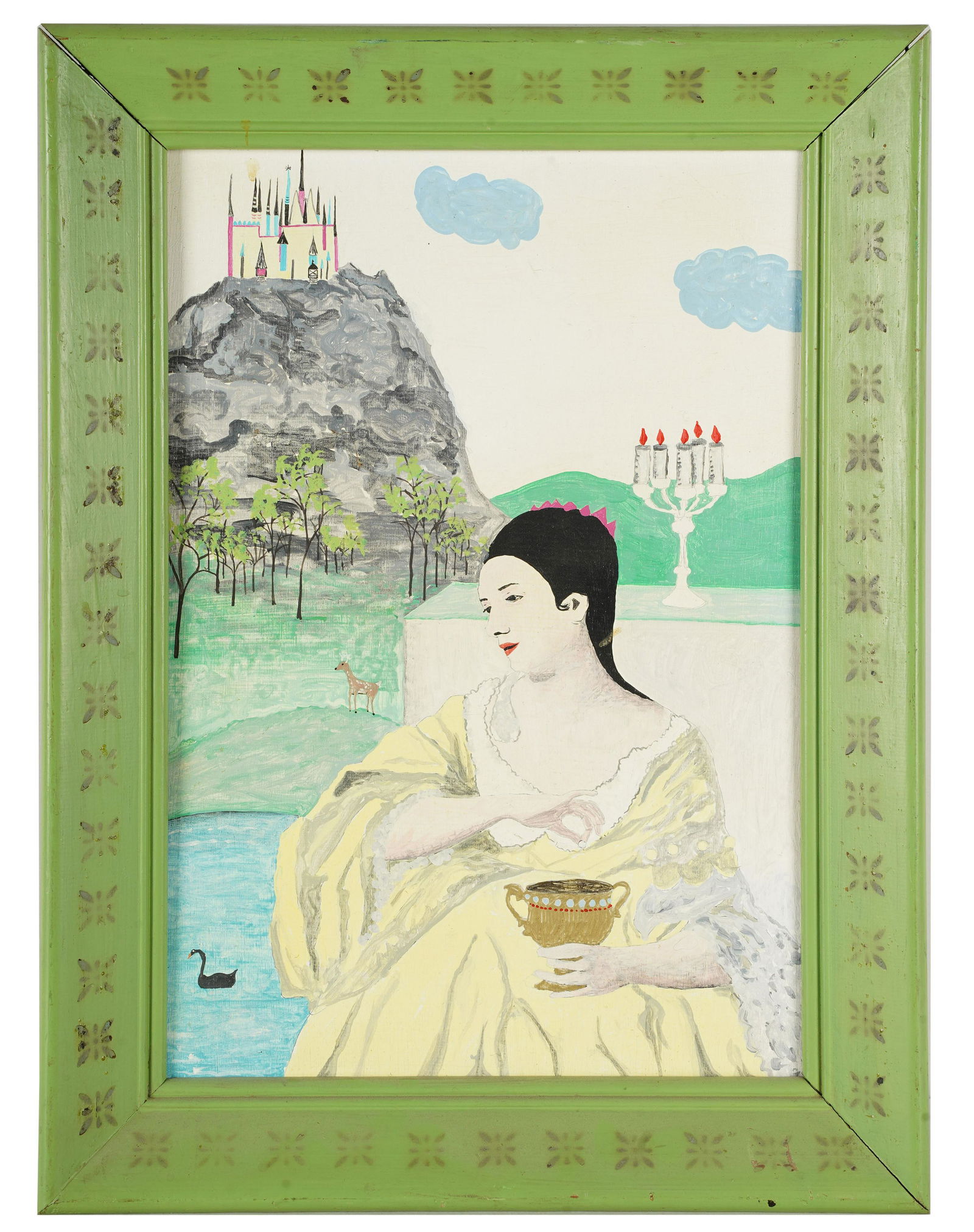 BRIAN SMITH (20TH CENTURY): LADY IN CASTLE LANDSCAPE (1 of 13)