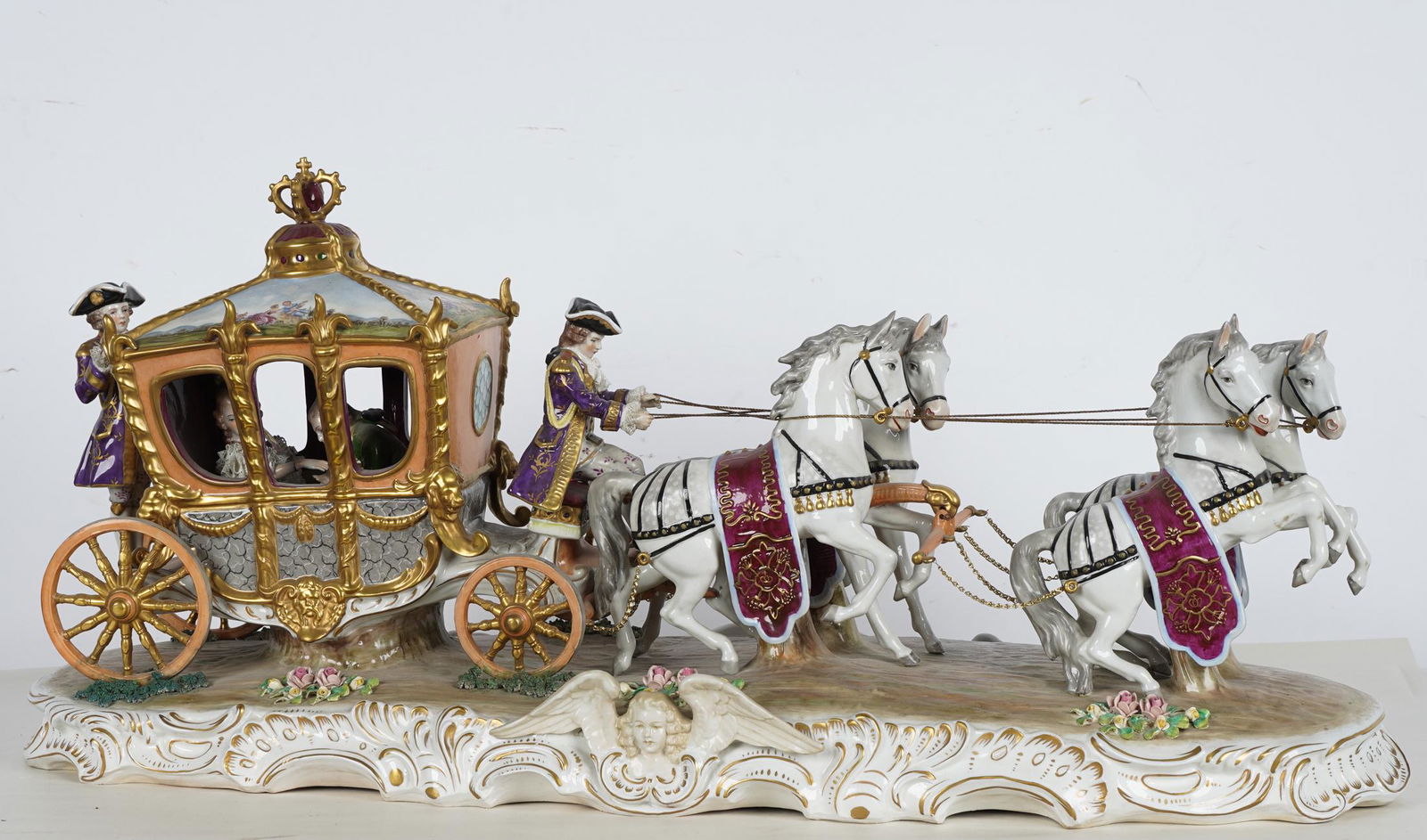 CONTINENTAL PORCELAIN HORSE-DRAWN CARRIAGE GROUP (1 of 12)