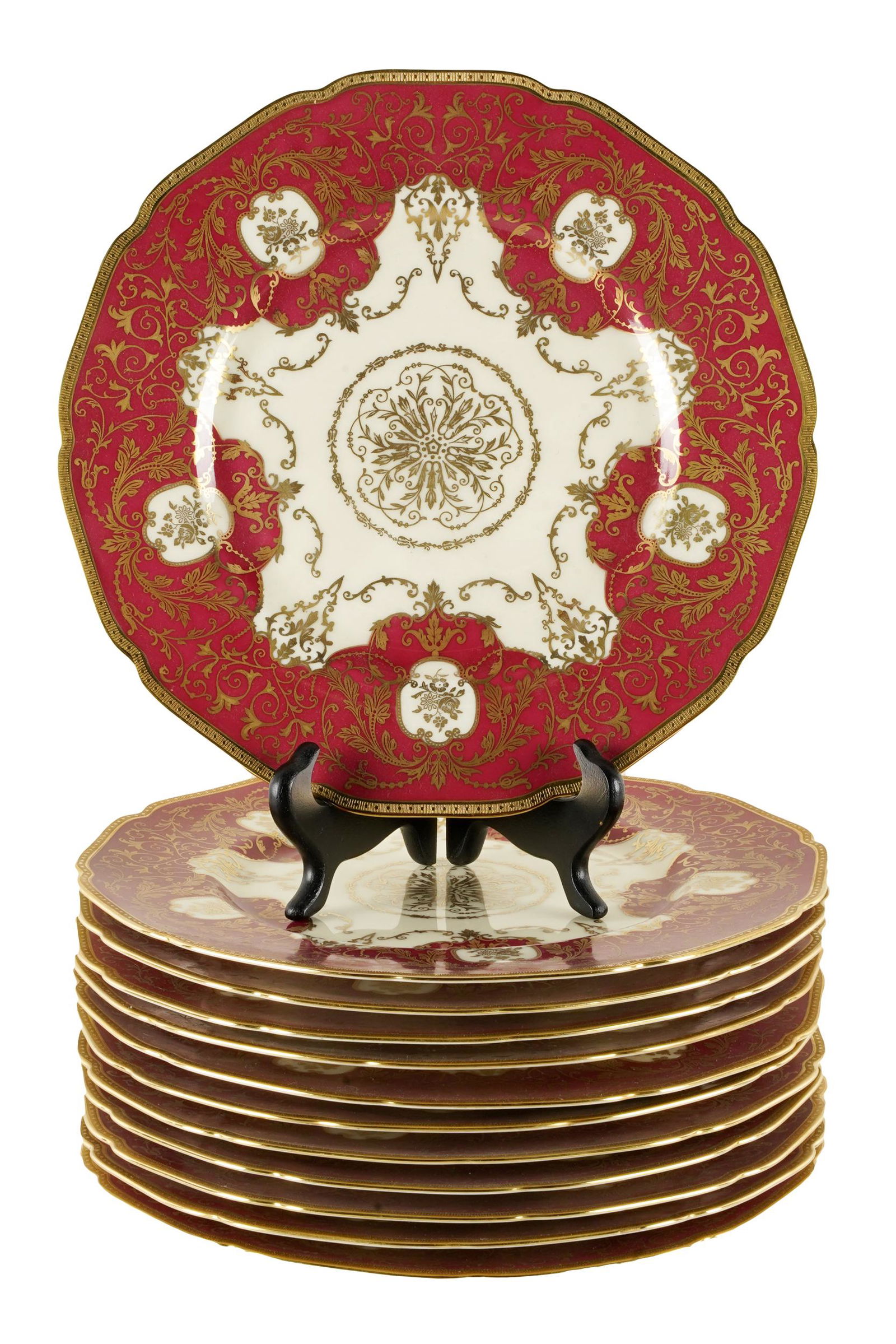 BLACK KNIGHT: TWELVE BAVARIAN PORCELAIN PLATES (1 of 6)