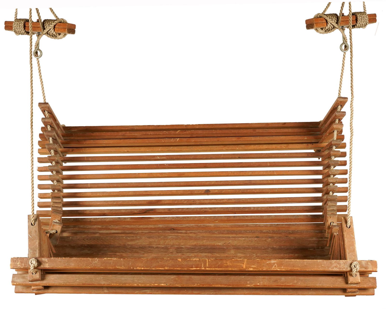 VINTAGE WOOD SEGMENTED HANGING CHAIR (1 of 9)