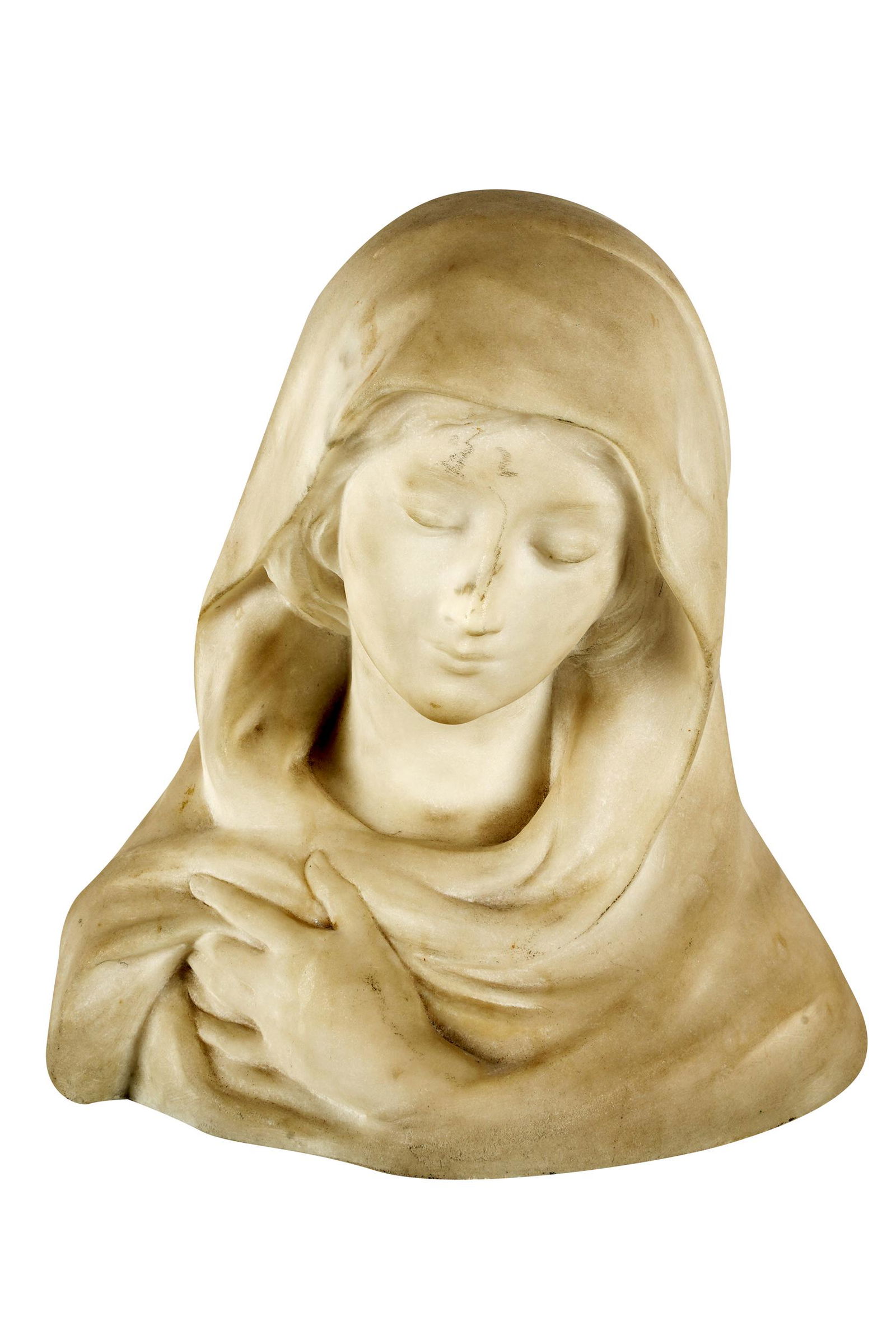 CARVED MARBLE BUST OF A WOMAN (1 of 6)