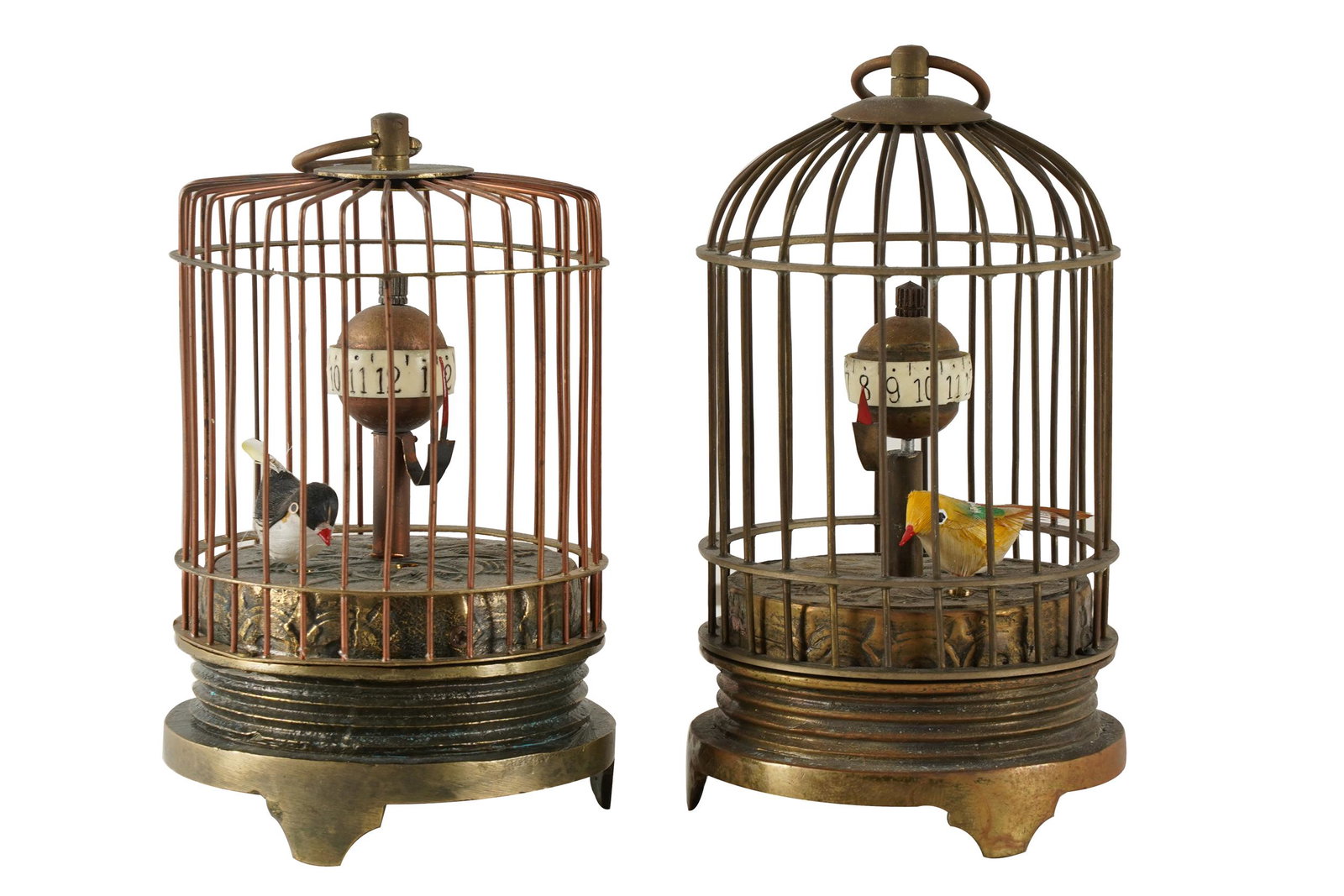 TWO ANTIQUE BIRDCAGE TABLE CLOCKS (1 of 7)
